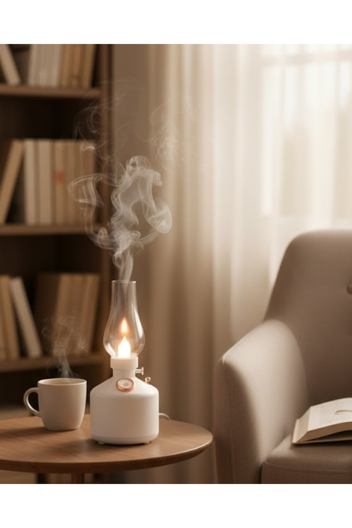 Retro LED Işıklı 1200 mAh Şarjlı Aroma Difüzörü 280 ml Su Kapasiteli