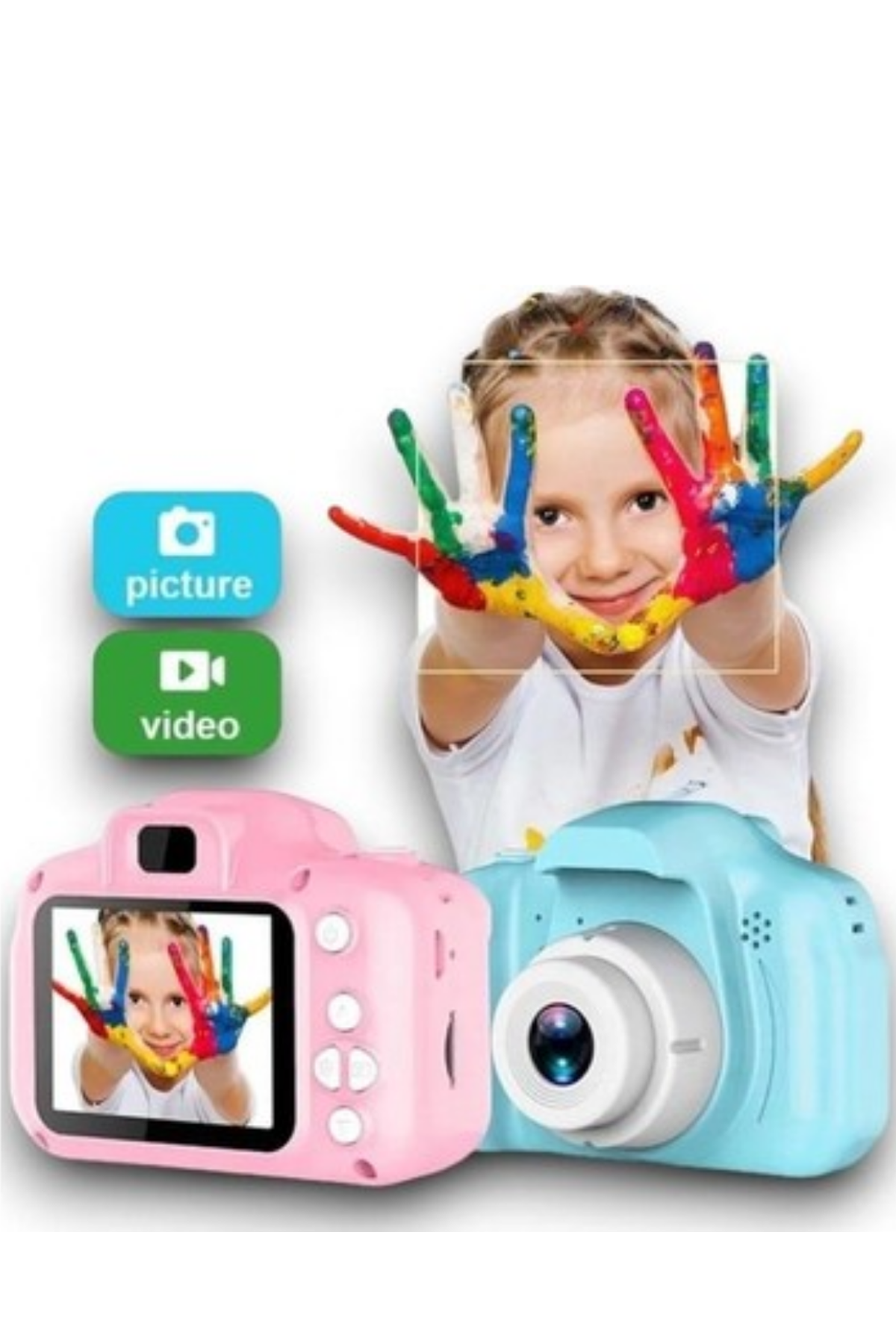 Mavi HD Taşınabilir Mini Dijital Kamera Video ve Fotoğraf Kayıt Özellikli