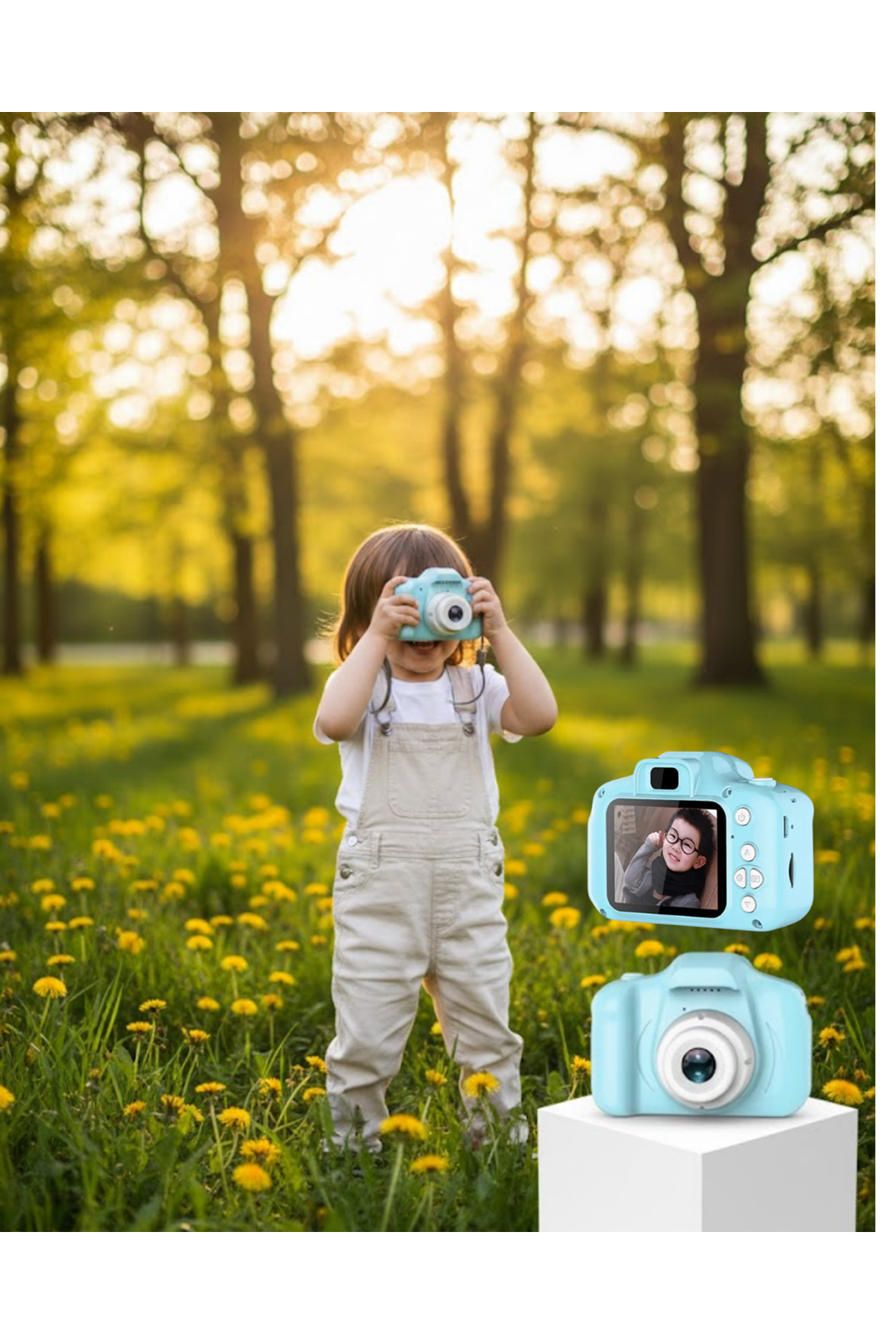 Mavi Şarjlı Mini Kamera HD Video Fotoğraf Çekimli Genişletilebilir Hafızalı
