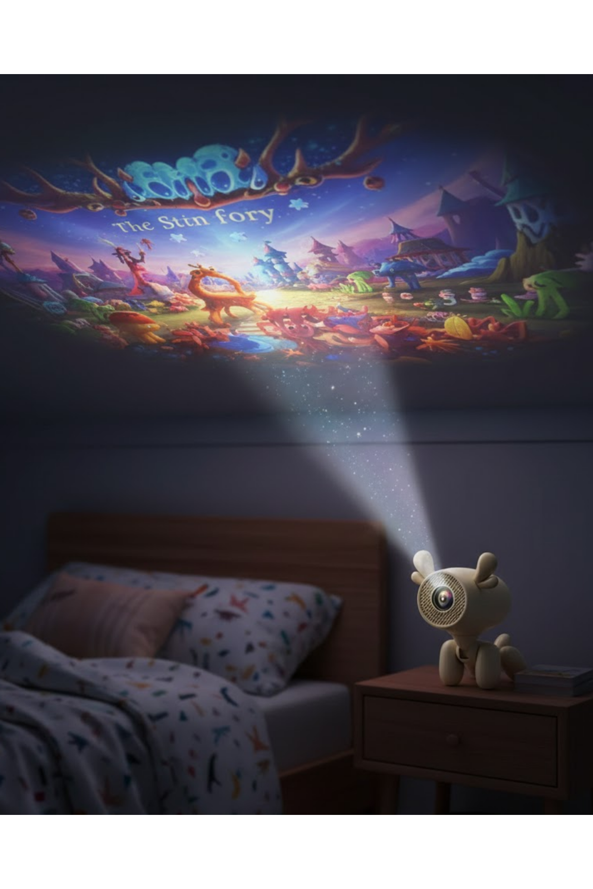 Geyik Tasarımlı Akıllı Projeksiyon 4K Destekli 500 ANSI Lümen