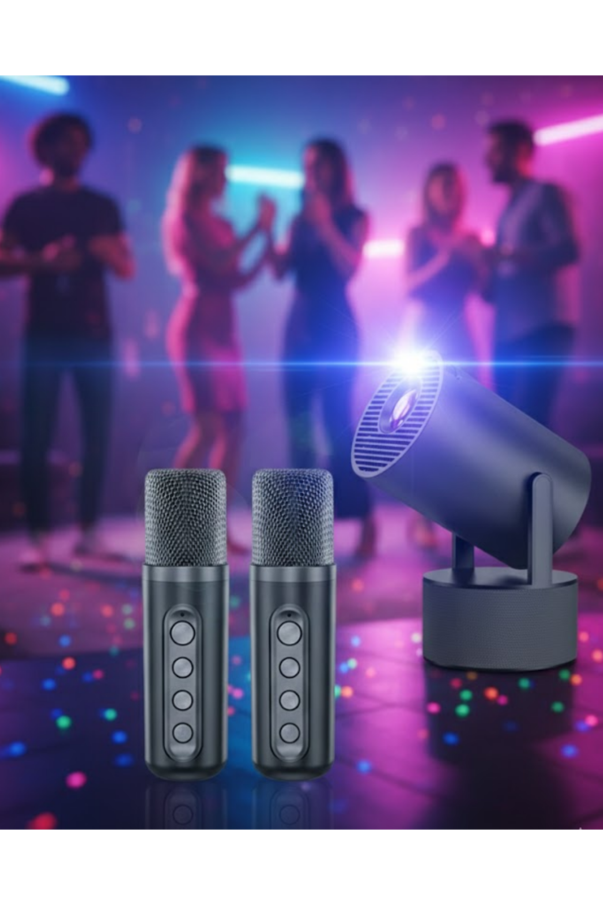 Android Sistemli Projeksiyon Kareoke Cihazı 180° Döner Başlıklı