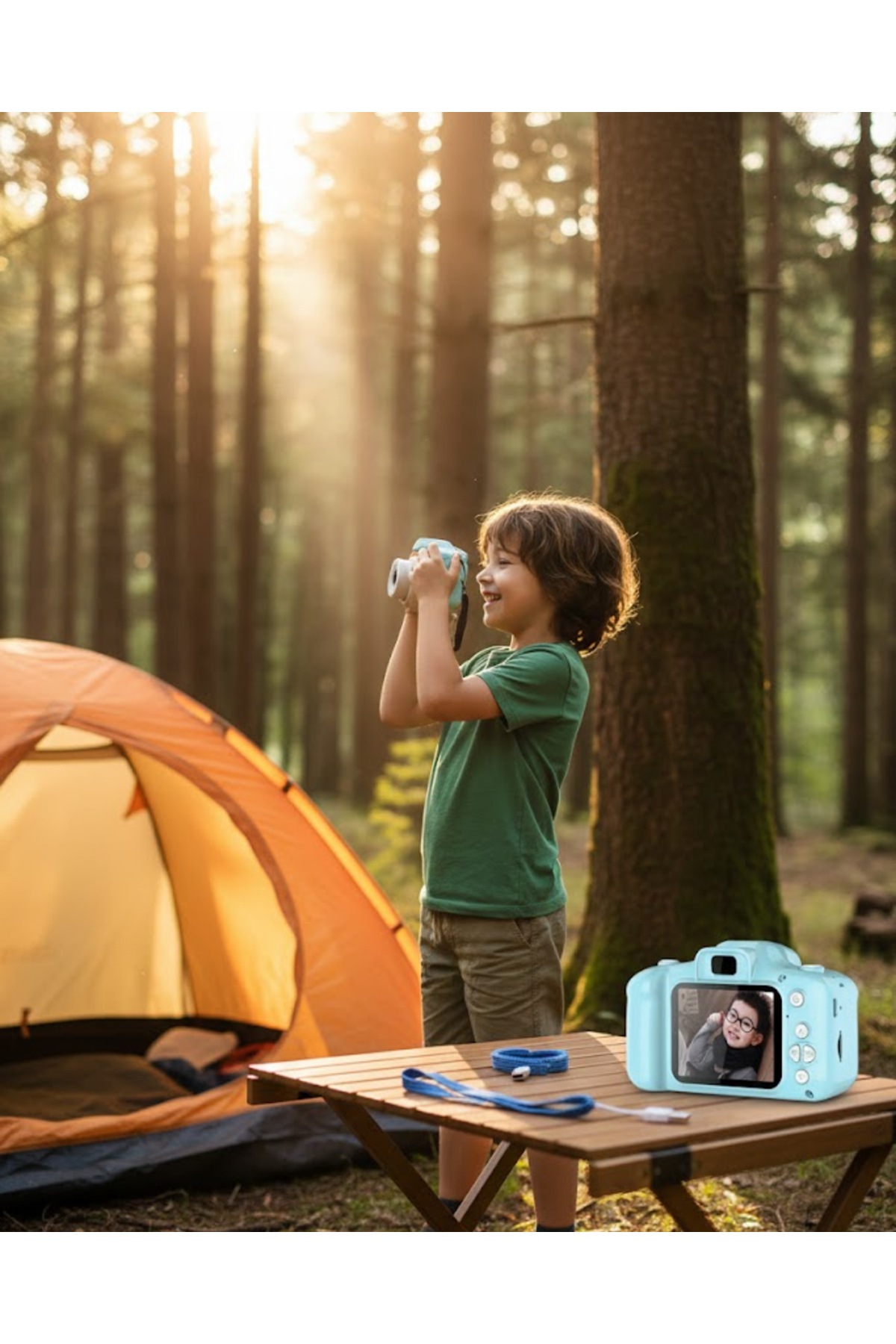 Mavi Şarjlı Mini HD Kamera Video Fotoğraf Çekimli USB Bağlantılı Dijital Cihaz
