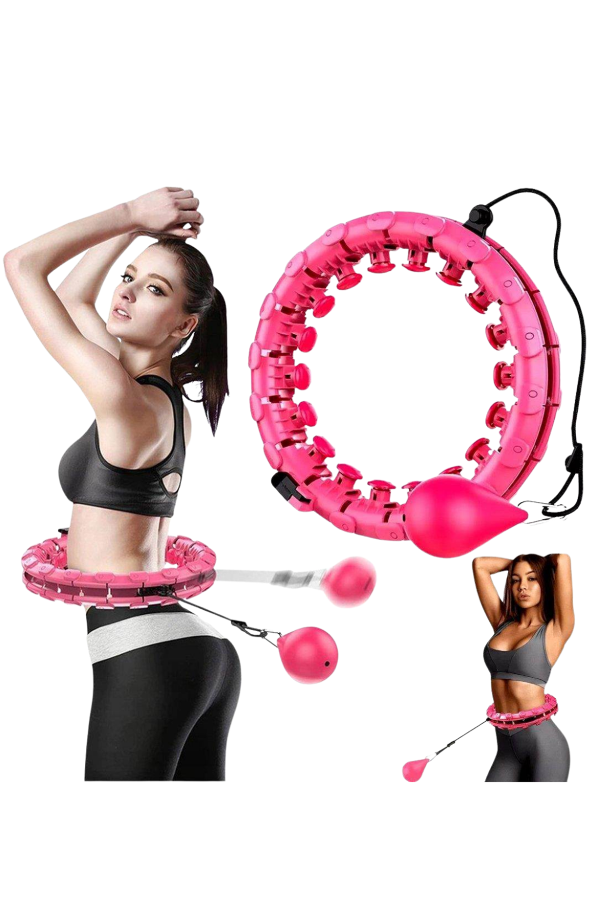 Masajlı Akıllı Hula Hoop Ayarlanabilir Fitness Çemberi