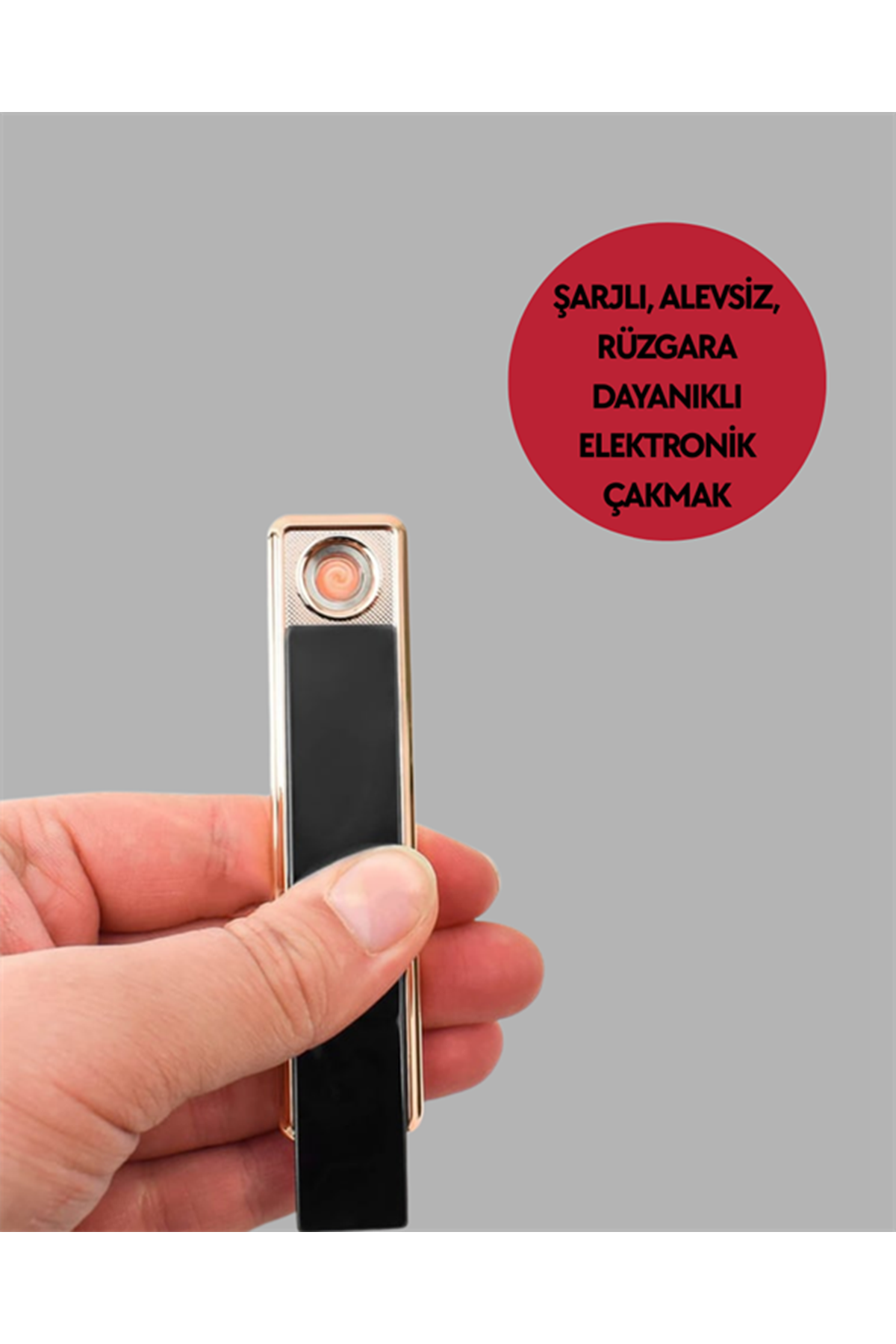 Rüzgar Geçirmez Elektronik Çakmak – Modern Tasarım, Metal Gövde