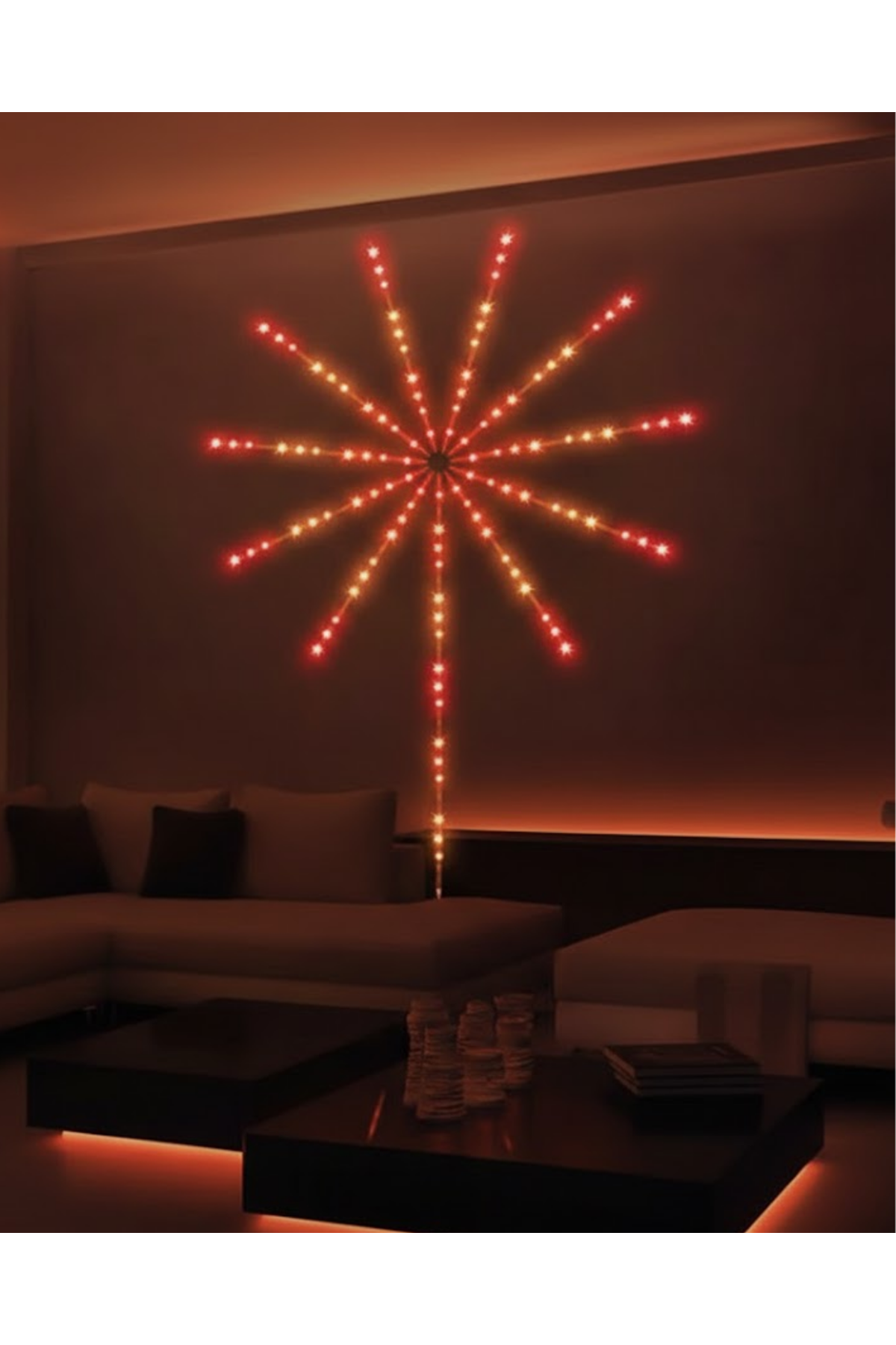 Uygulama Destekli RGB LED Havai Fişek Duvar Aydınlatması