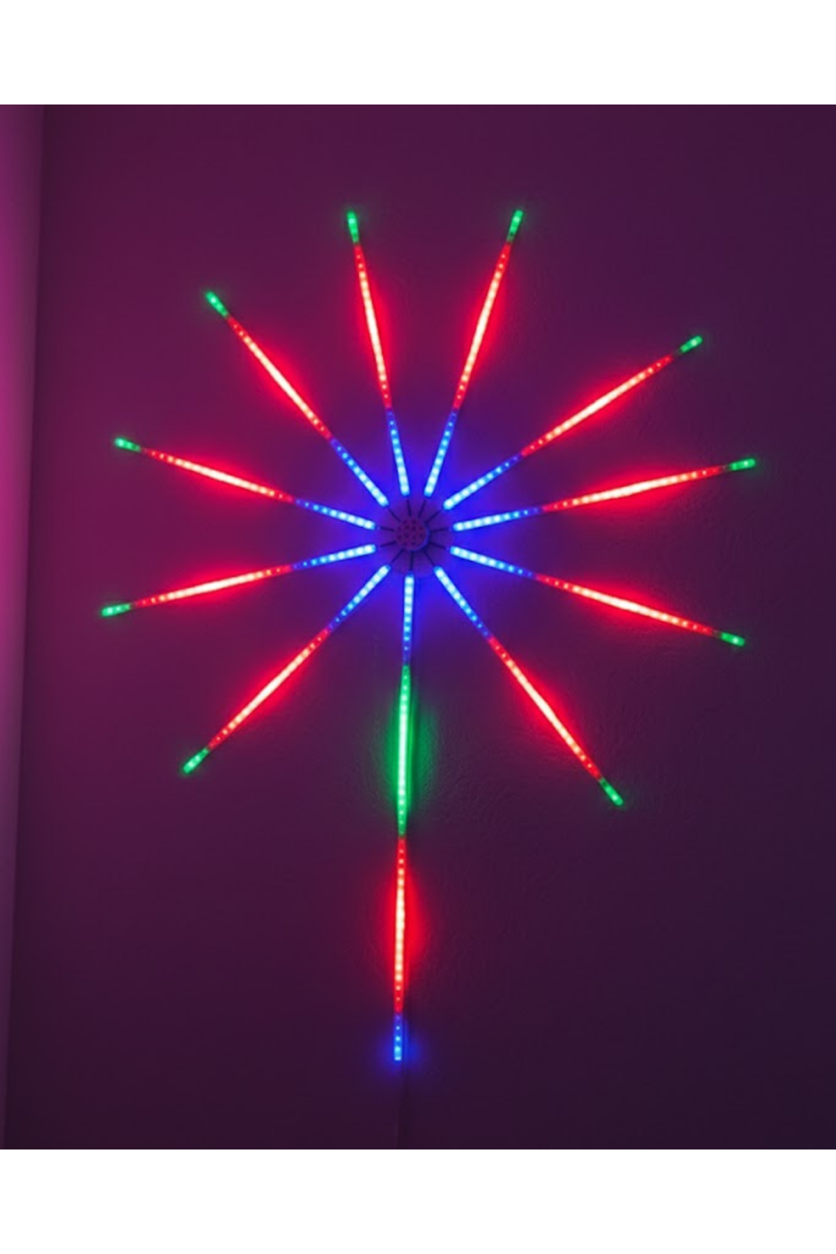 Akıllı RGB LED Havai Fişek Duvar Lambası Kumandalı ve Uygulama Kontrollü