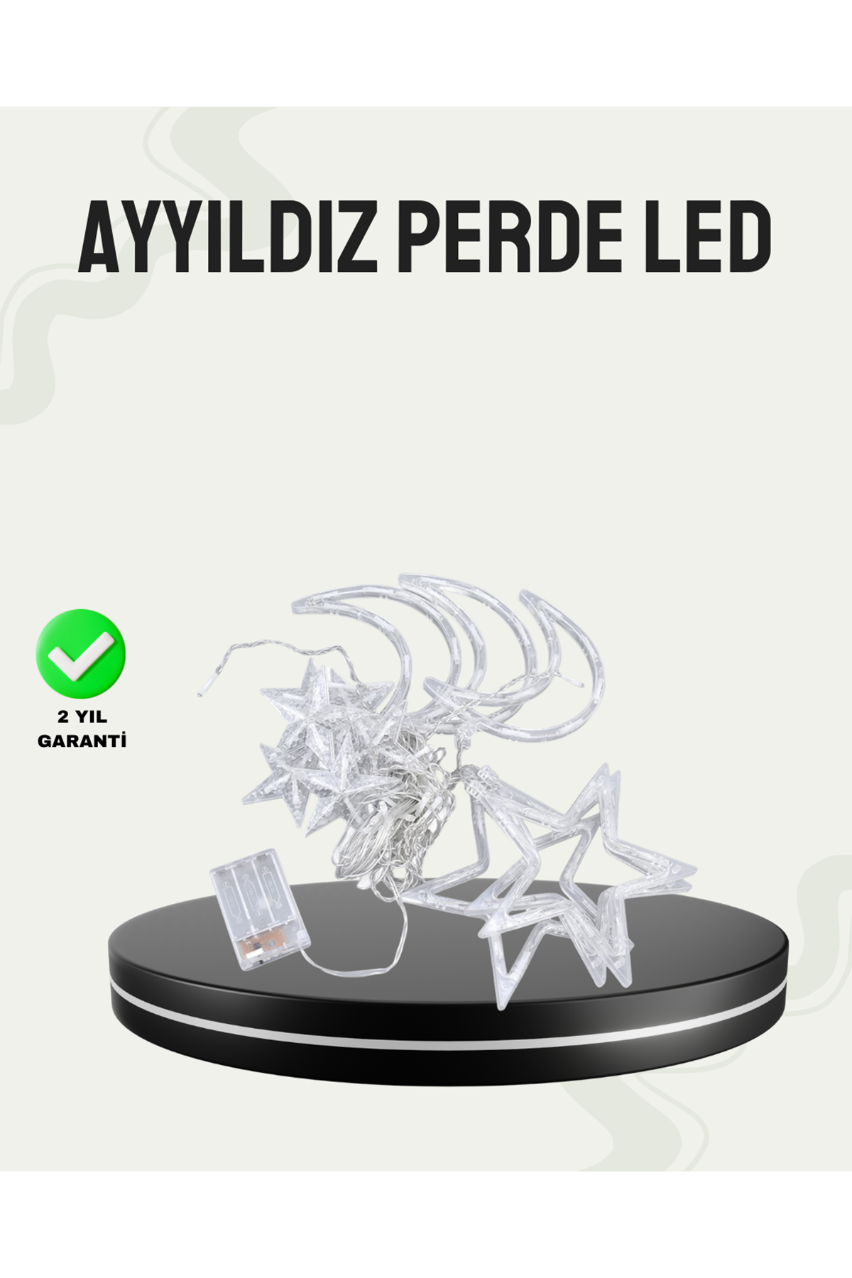 Prizli Yıldız Ay Perde LED Işık Ev ve Organizasyon Dekoru