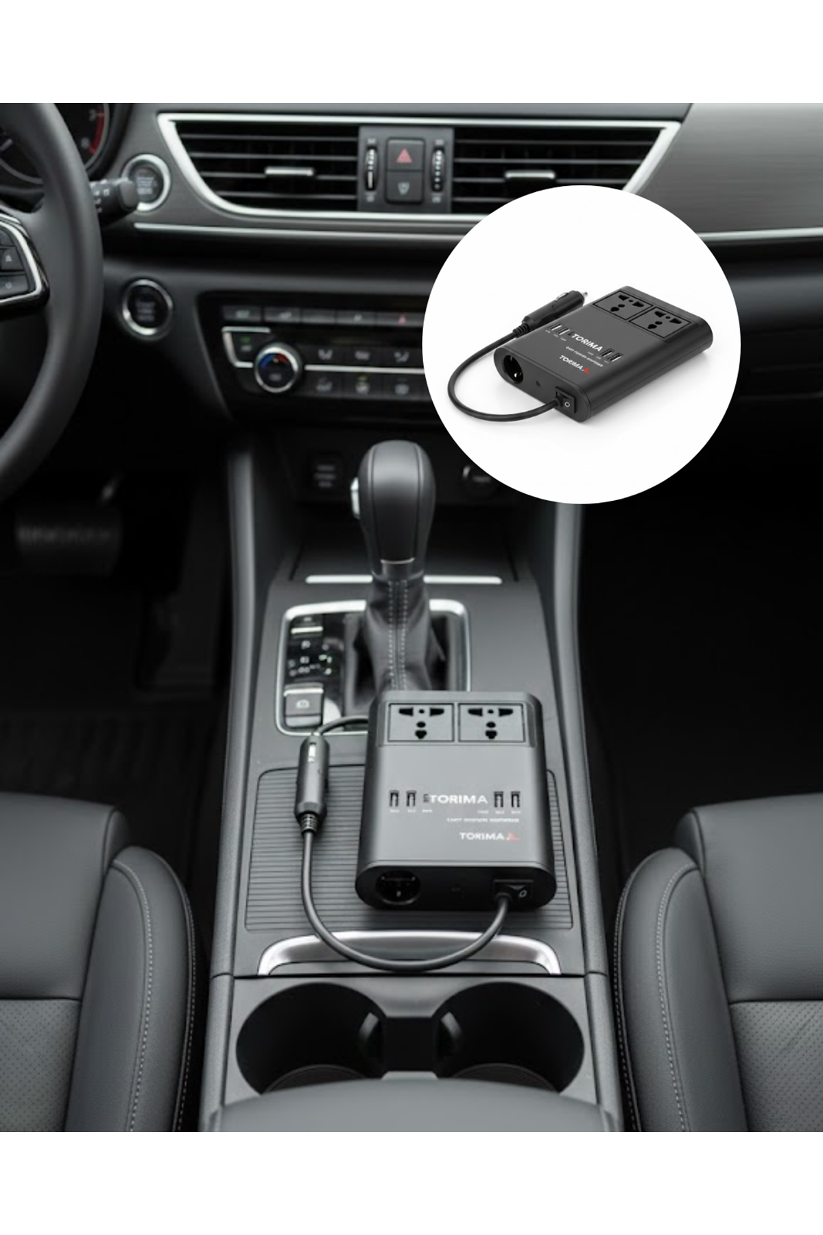 Araç İçin 12V 24V Güç Dönüştürücü 220V Priz ve USB Portlu