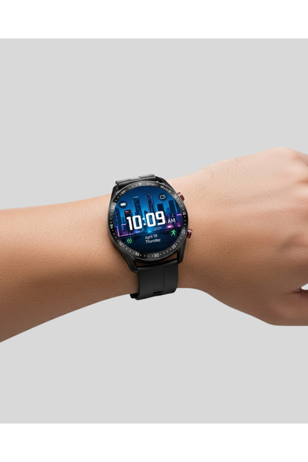 Akıllı Saat Amoled Ekran Metal Ve Deri Kordonlu Uyku ve Sağlık Takibi Titreşimli