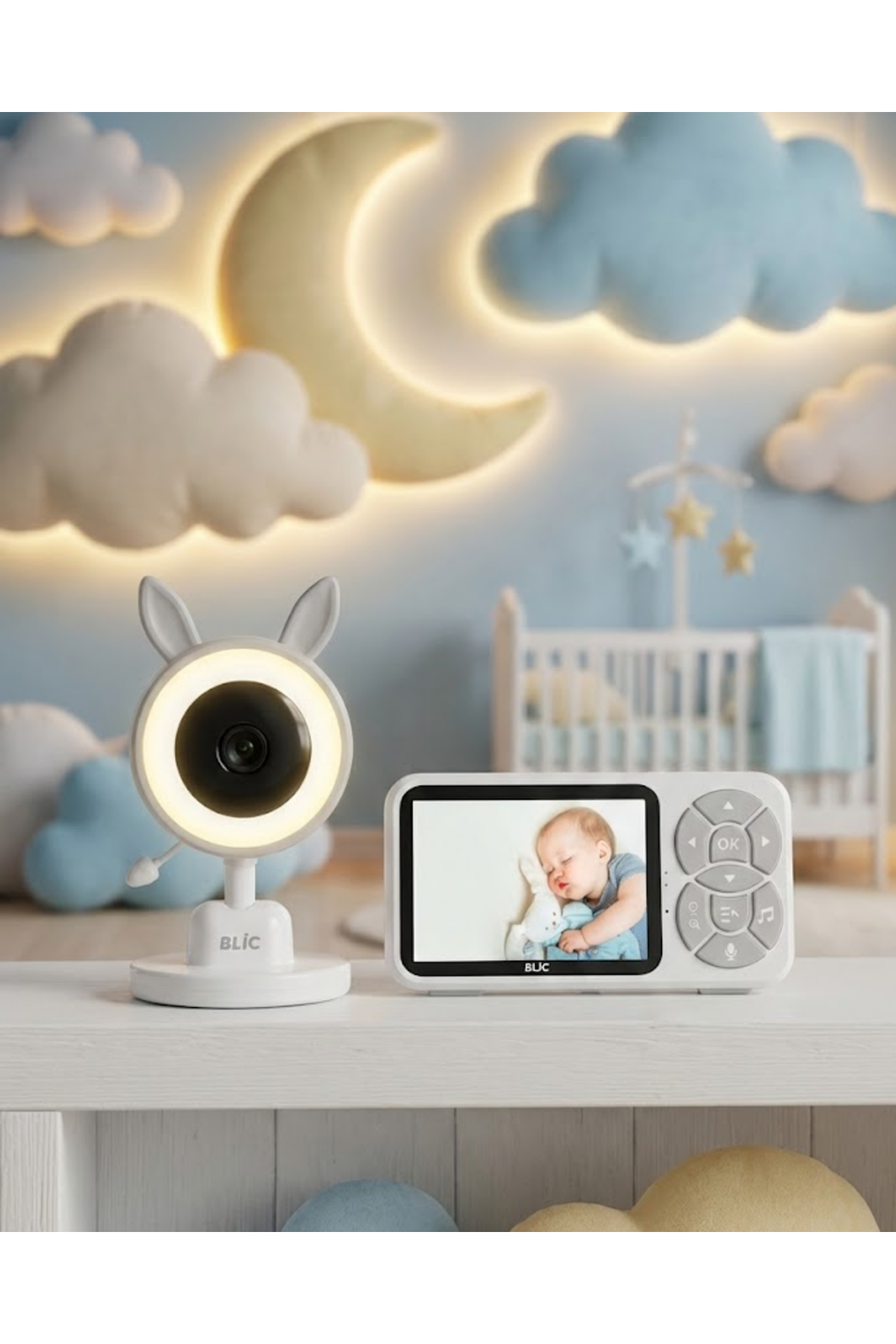 LCD Ekranlı Bebek İzleme Kamerası Ninnili Gece Görüşlü Güvenlik Sistemi