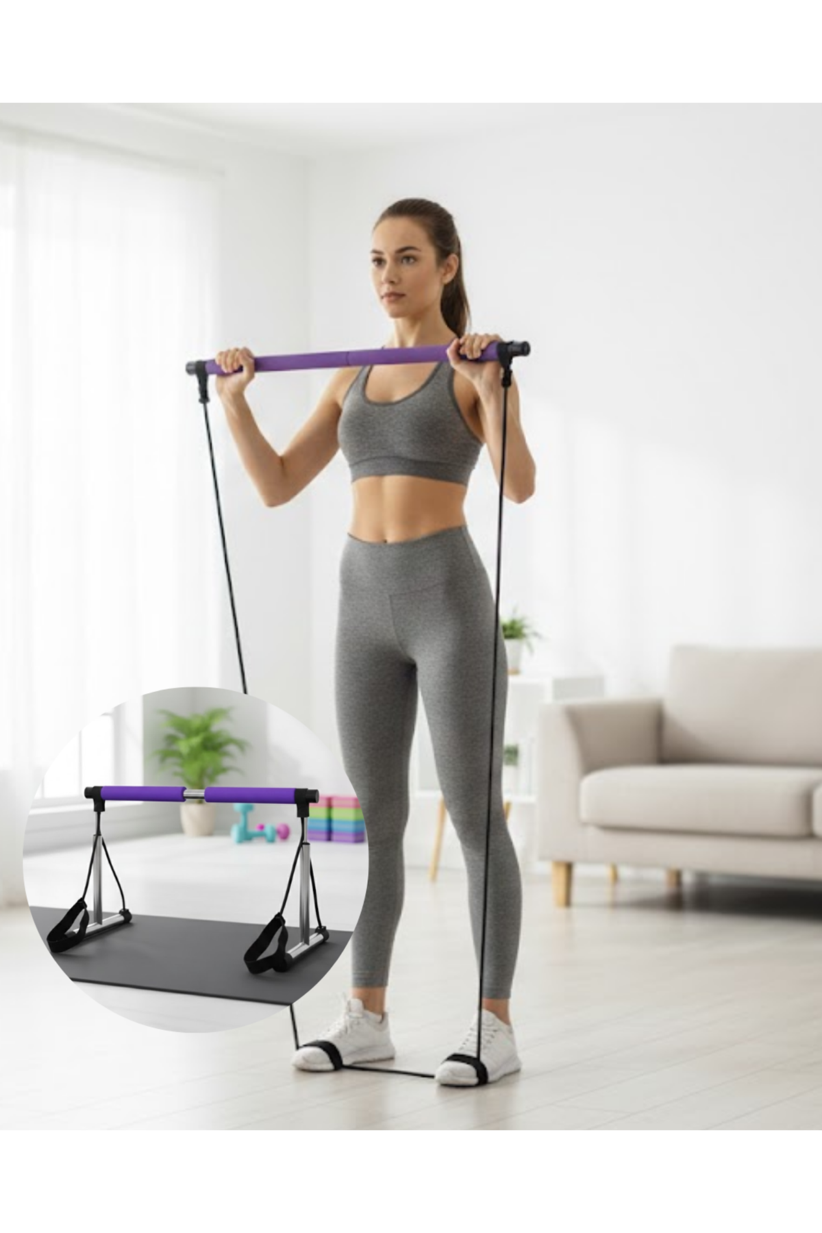 Pilates Bar Egzersiz Aleti Bilek Destekli Çok Yönlü Kullanım