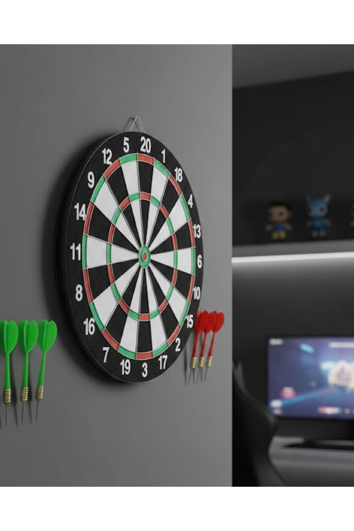 Kaliteli Ahşap Dart Tahtası 12 İnç  4 Dart Ok Seti