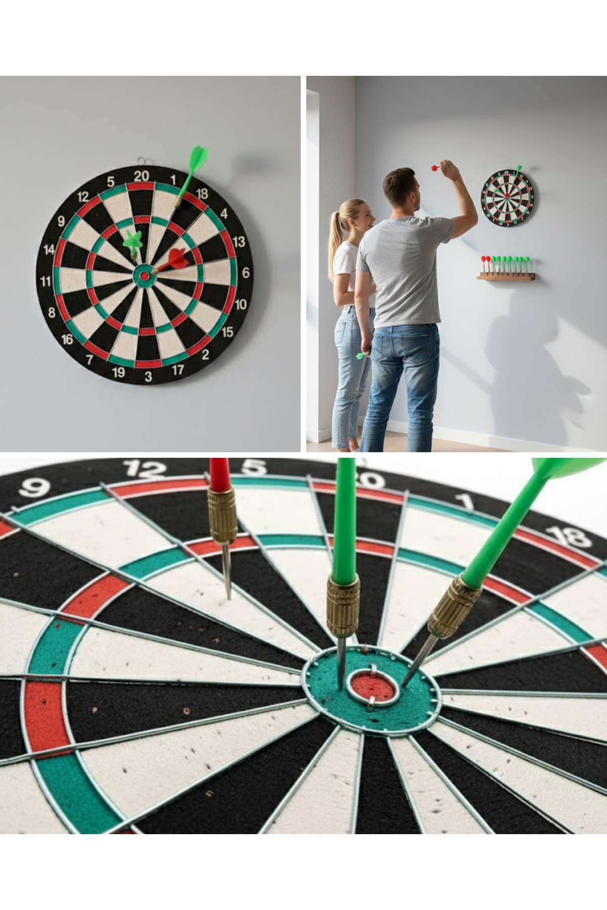 17 İnç Dart Tahtası 4 Metal Dart Oku