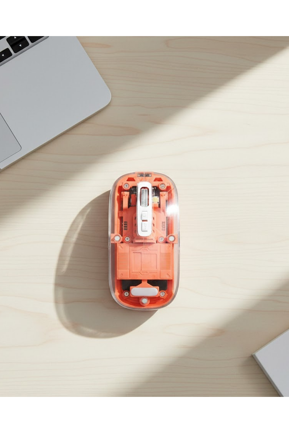 Bluetooth ve USB Destekli Kablosuz Şeffaf Mouse Sessiz Kullanım