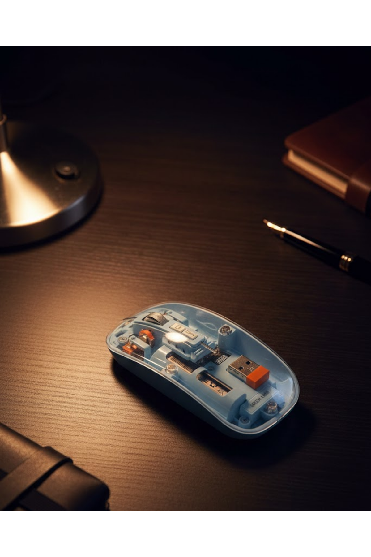 800 1600 DPI Ayarlanabilir Mavi Kablosuz Mouse Pilli