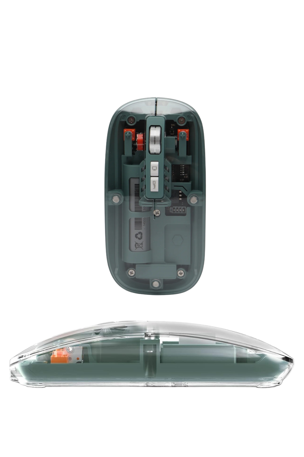 Bluetooth ve 2.4G USB Destekli Pilli Kablosuz Şeffaf Mouse