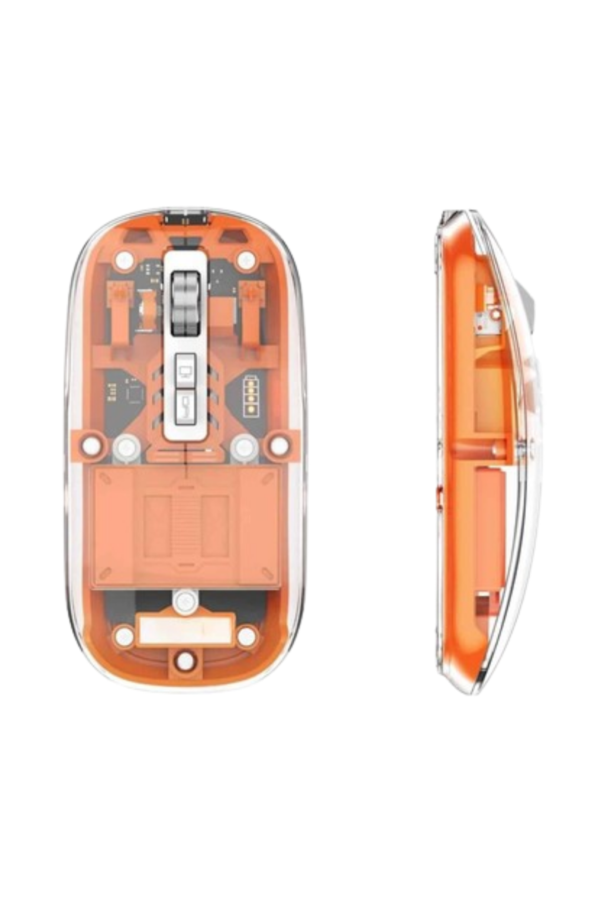 Sessiz Tıklamalı Şeffaf Mouse Bluetooth ve USB Uyumlu