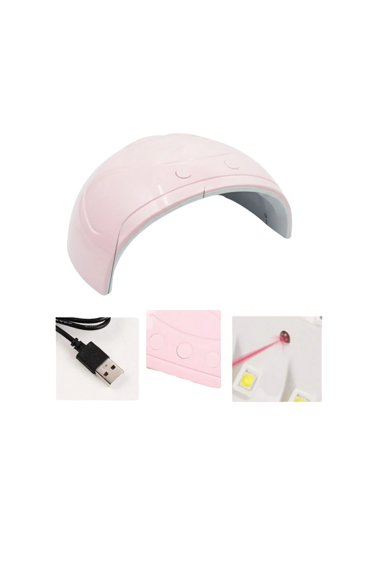 Ultraviyole Işıklı 15 Ledli 45W Oje Kurutucu Makine Pembe