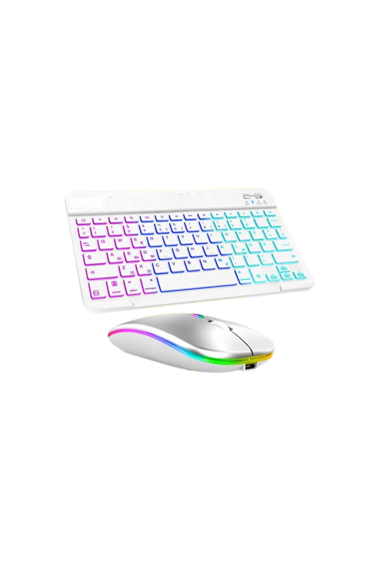 Çoklu Cihaz Uyumlu Kablosuz Klavye Mouse Seti Aydınlatmalı