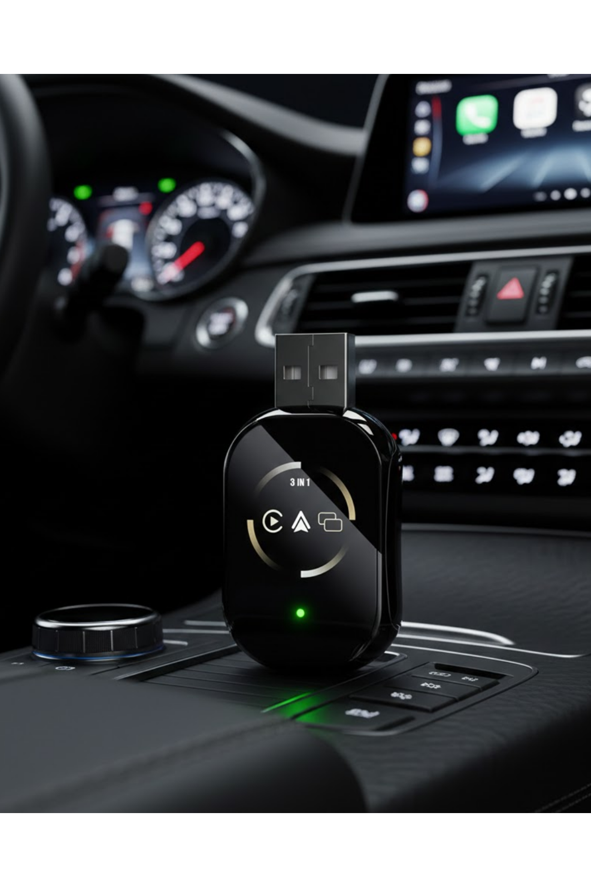 Araç İçi Kablosuz CarPlay Android Auto AirPlay Adaptörü