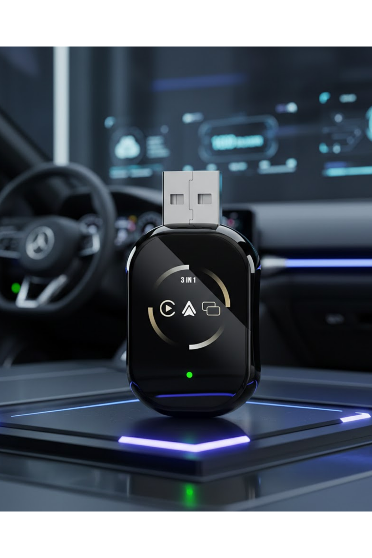 Kablosuz CarPlay ve Android Auto Adaptörü Tak Çalıştır Kullanım