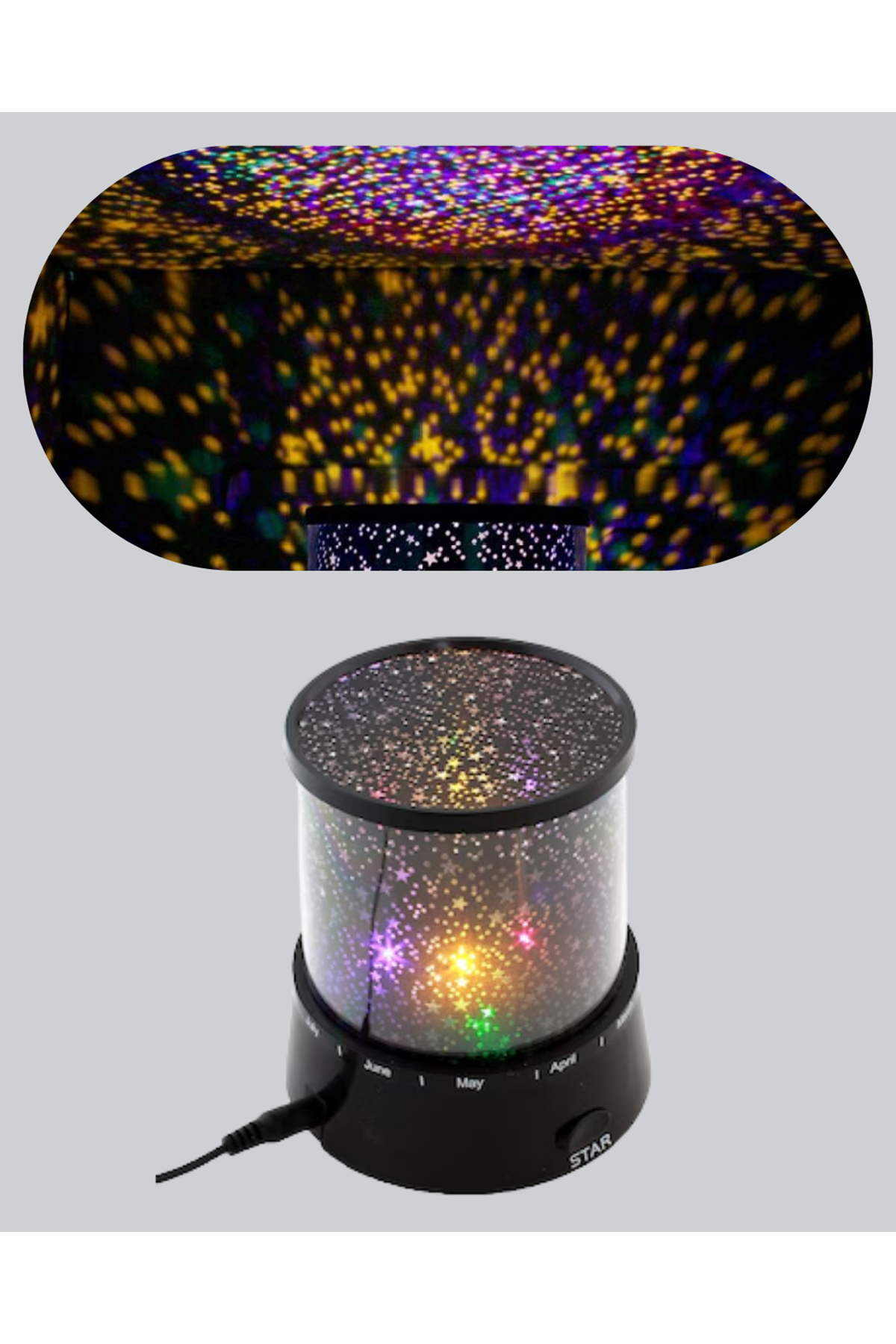 LED Renk Değiştiren Yıldız Projektör Galaxy Efektli Gece Lambası