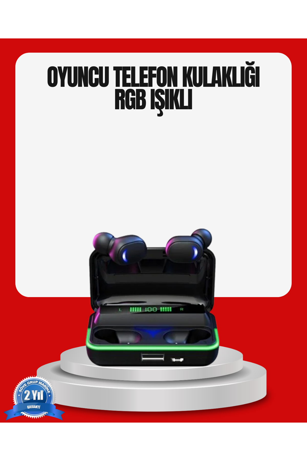 RGB Oyuncu Bluetooth Kulaklık Düşük Gecikmeli Kablosuz 5.1