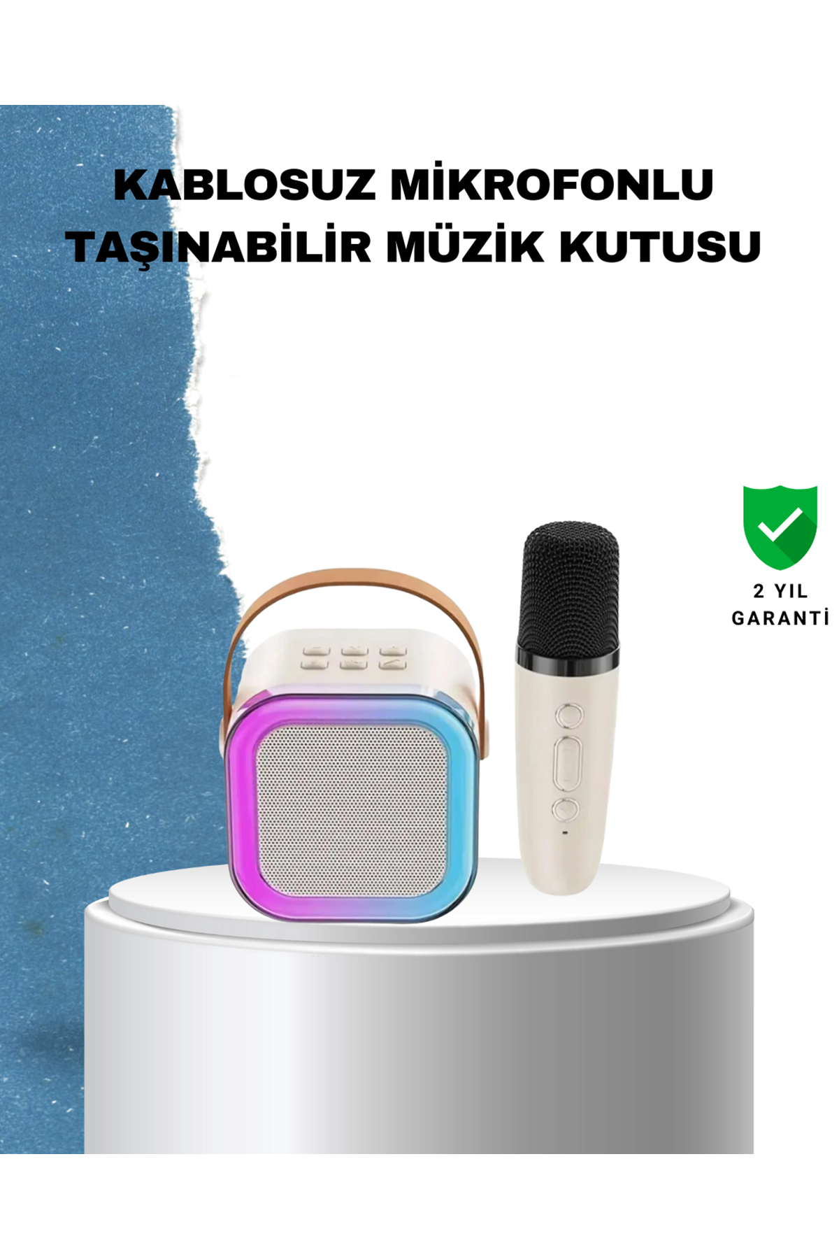 Karaoke Mikrofon Hoparlör Seti 6 Saat Kullanım Süresi
