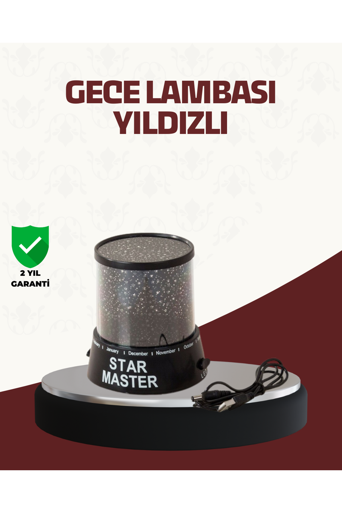 Galaxy Efektli LED Projektör Taşınabilir Yıldız Gece Lambası