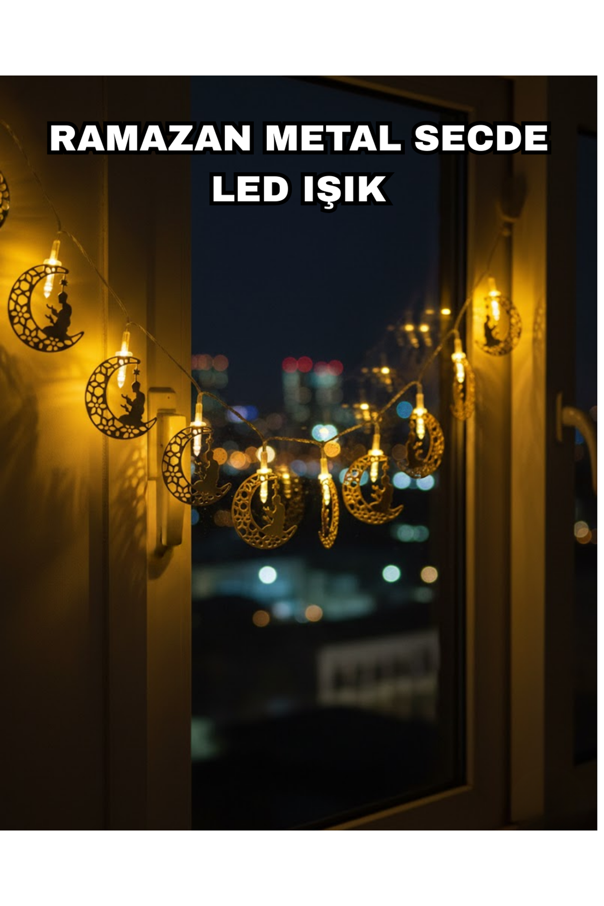 Dekoratif Ramazan Ay Işığı Secde Eden Adam Figürlü