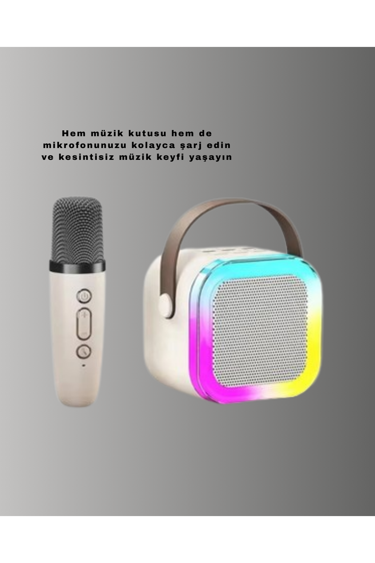 Taşınabilir Karaoke Mikrofon Seti Bluetooth Hoparlörlü