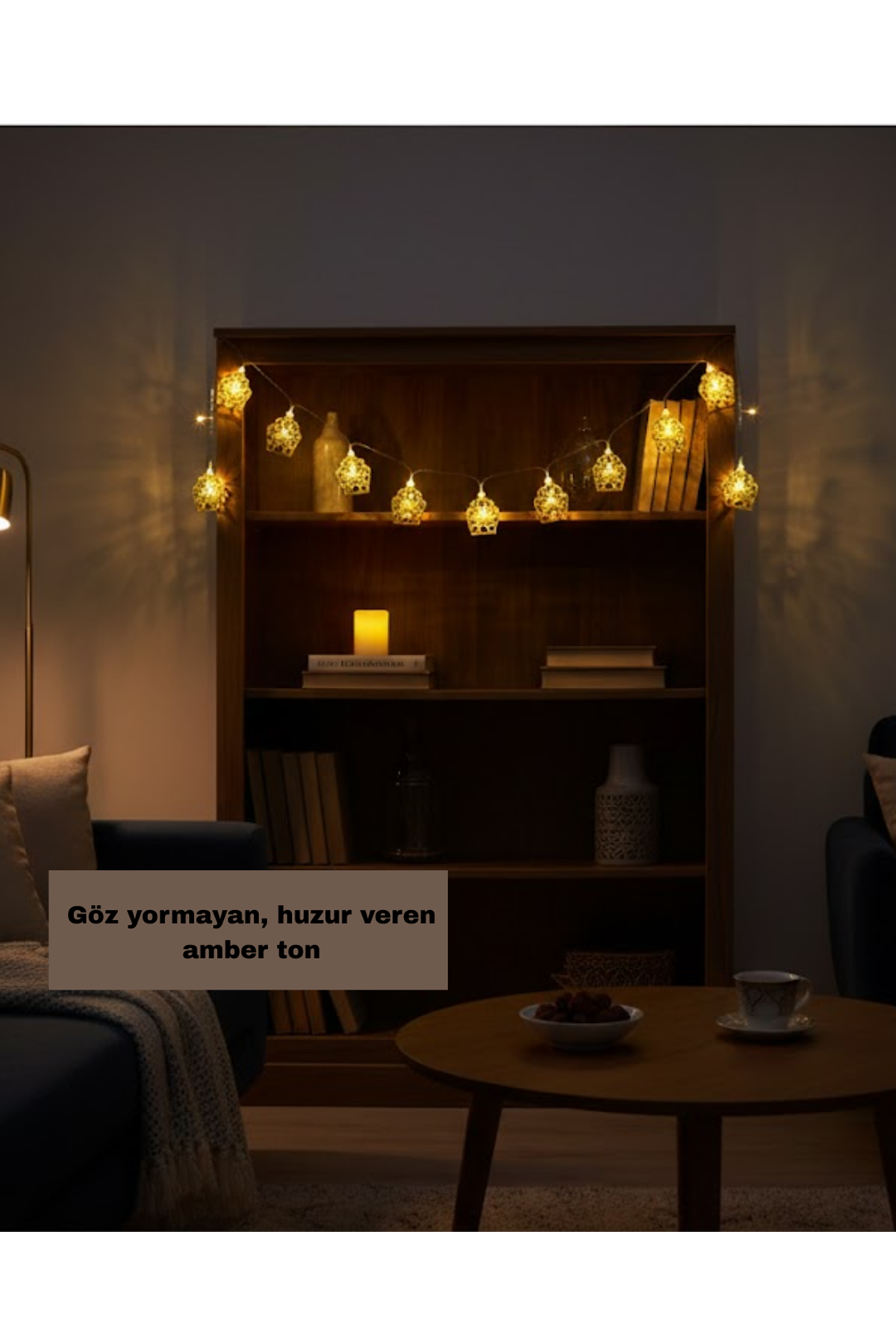 Ramazan ve Bayram Dekoratif LED Işık Cami Figürlü Sıcak Sarı Aydınlatma