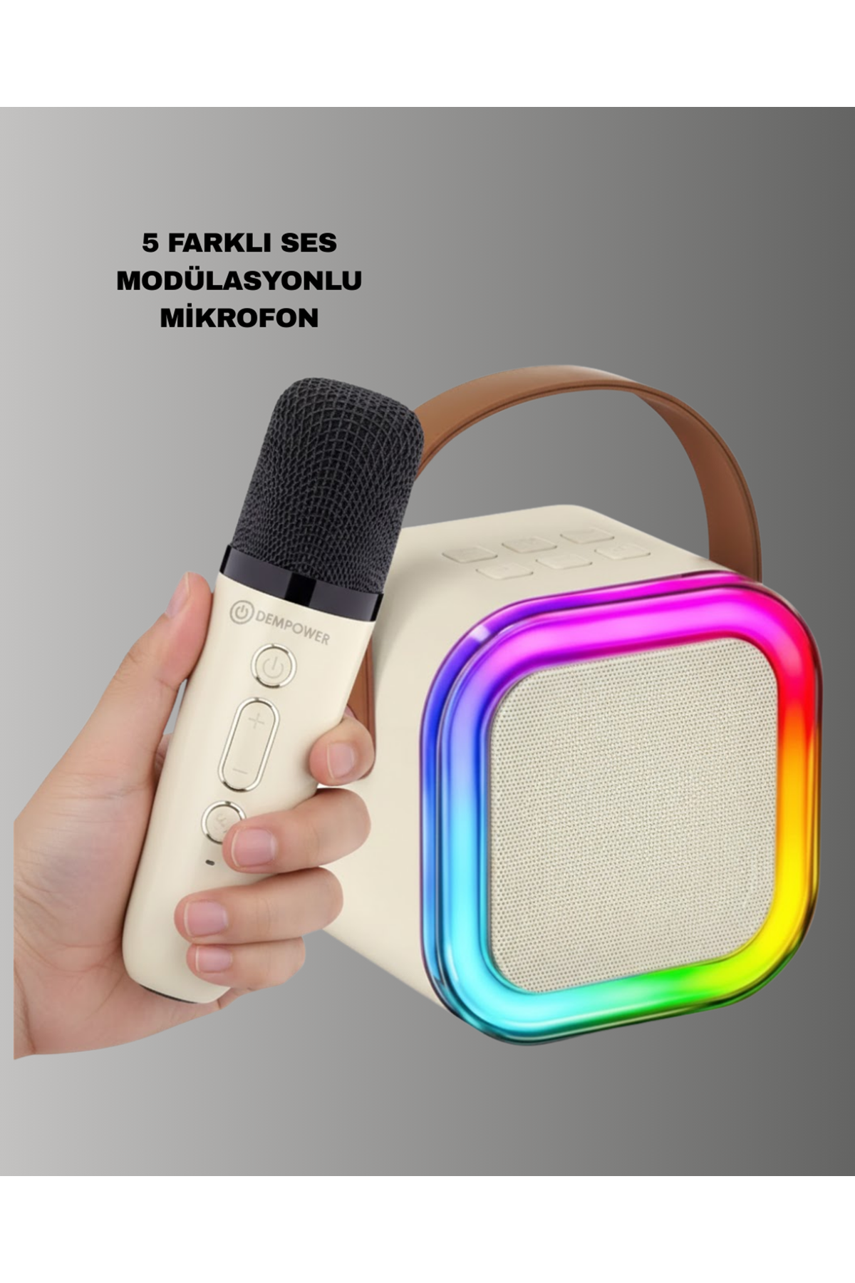 Bluetooth Karaoke Mikrofon ve Hoparlör Seti Taşınabilir