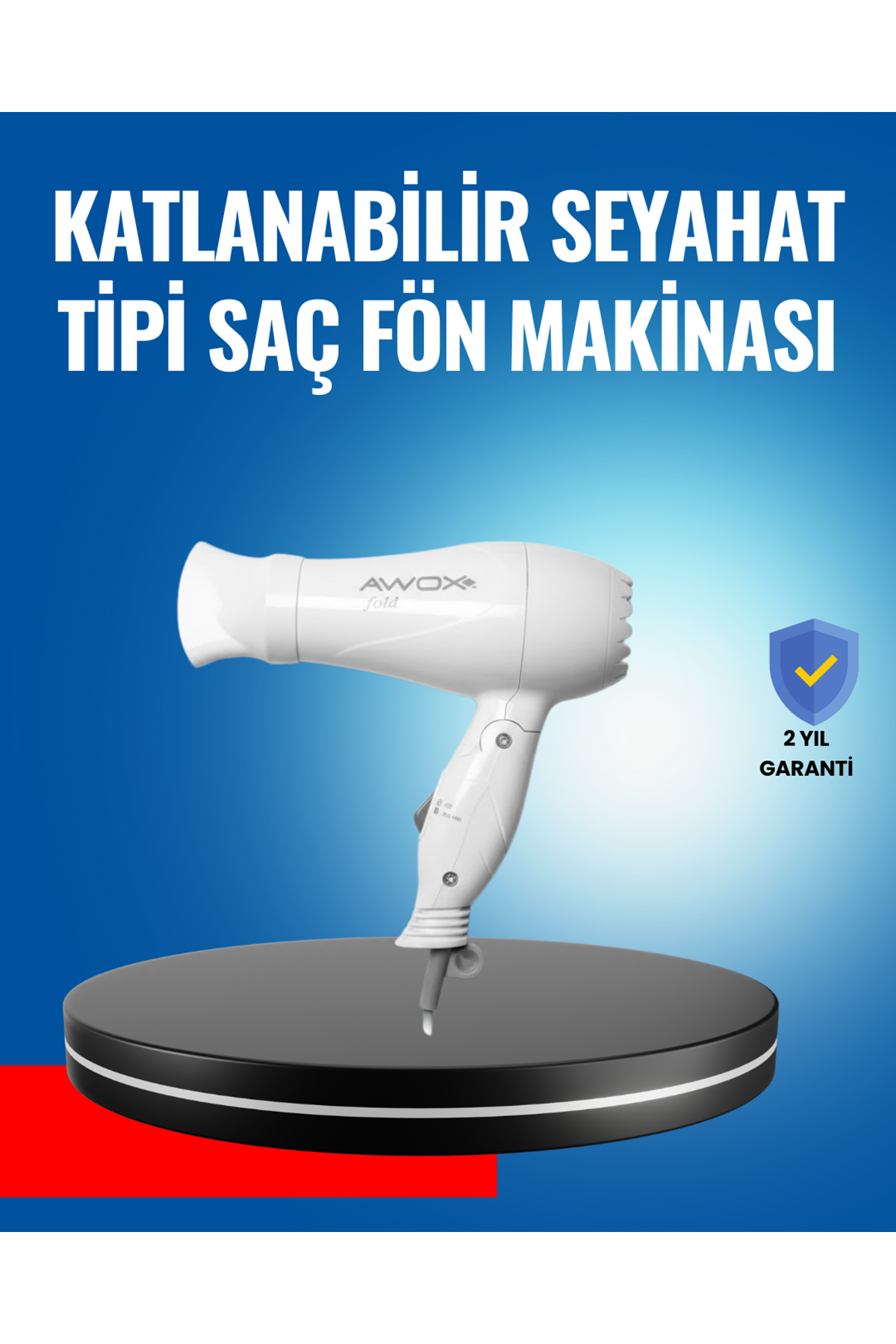 Çift Isı ve Hız Ayarlı Katlanabilir Saç Kurutma Makinesi
