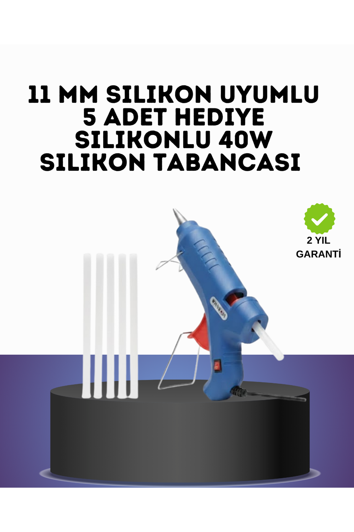 40W Sıcak Silikon Tabancası 5 Silikon Hediyeli Dayanıklı Tasarım