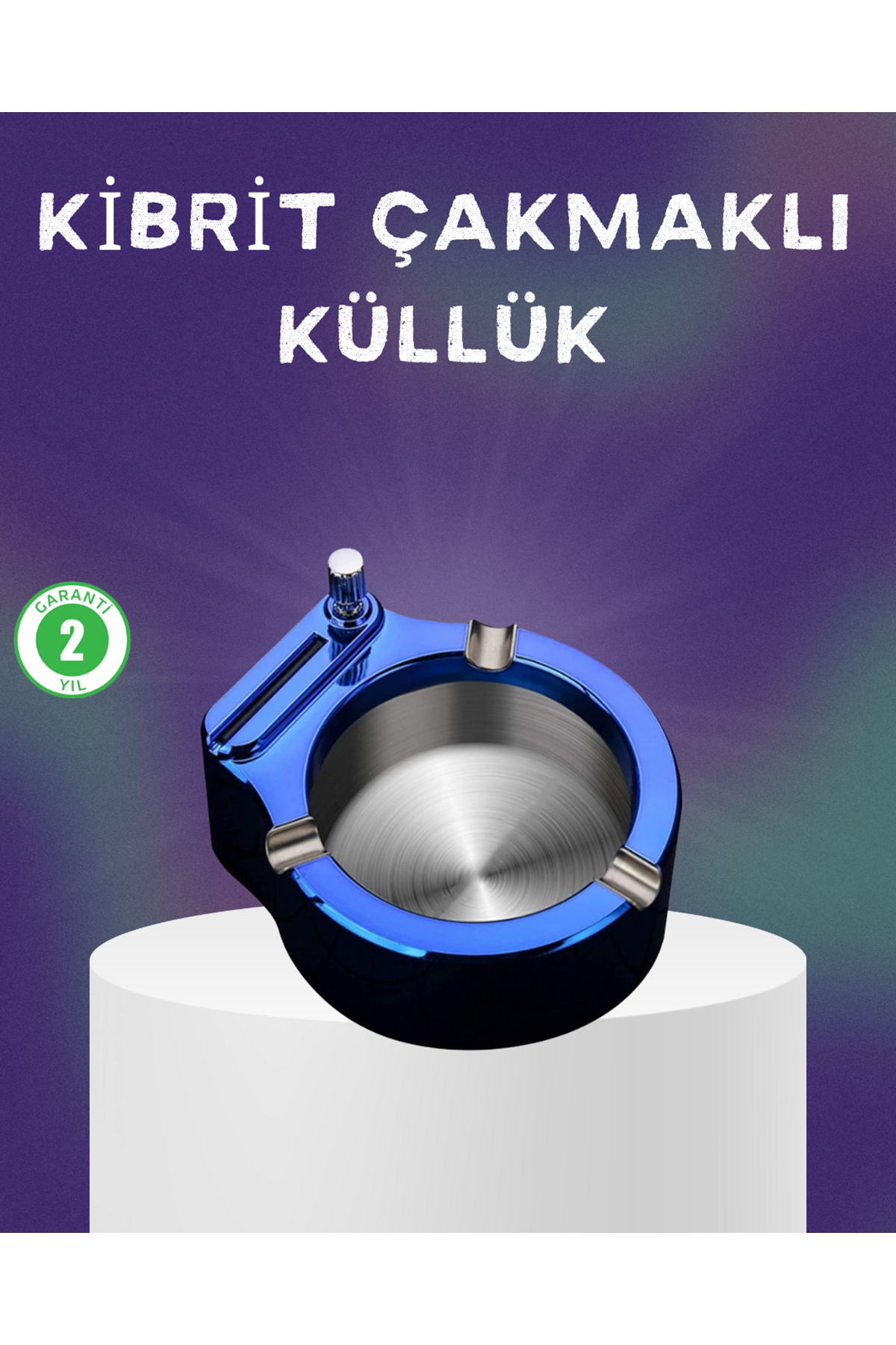Dekoratif Çakmaklı Küllük Kolay Temizlenebilir Metal