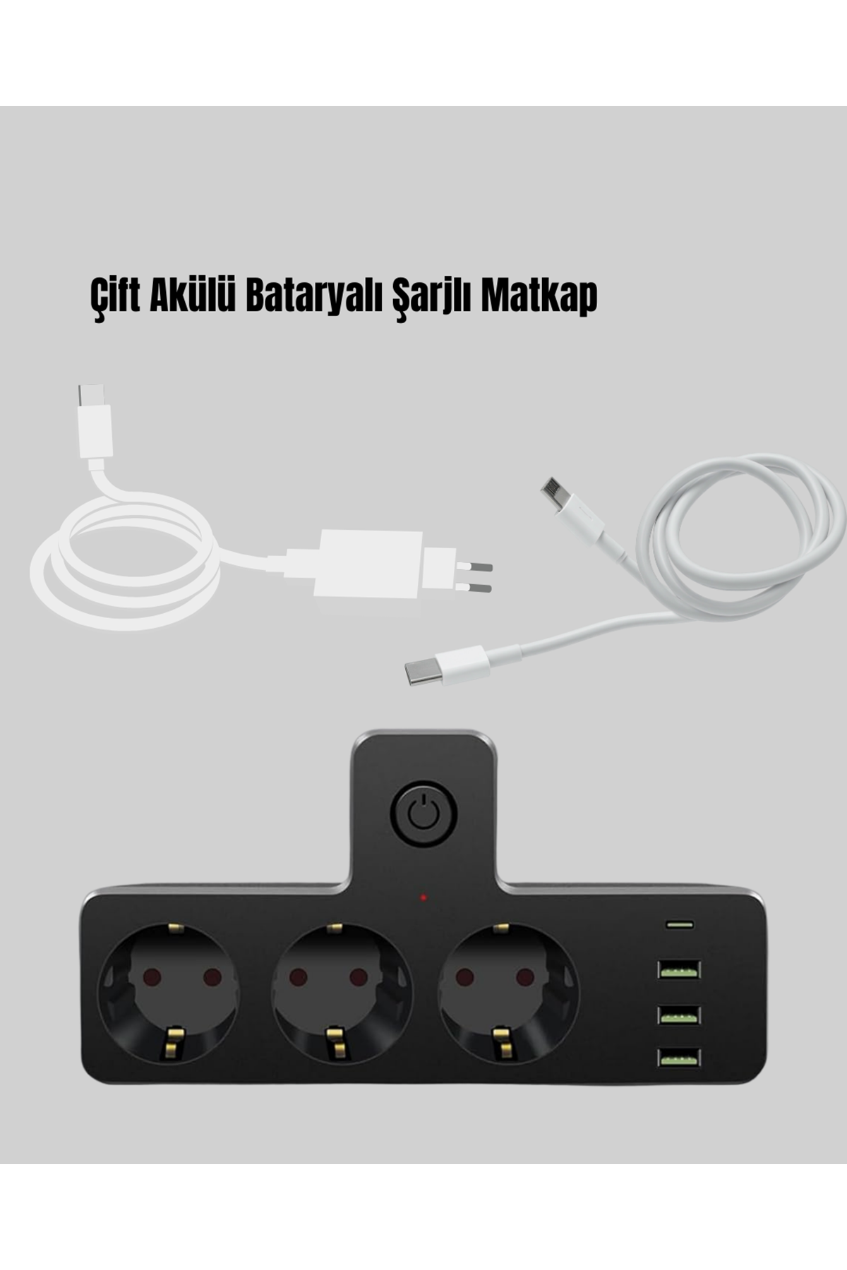 Masa Üstü Çoklu Priz USB ve Type-C Çıkışlı Güç Dağıtıcı