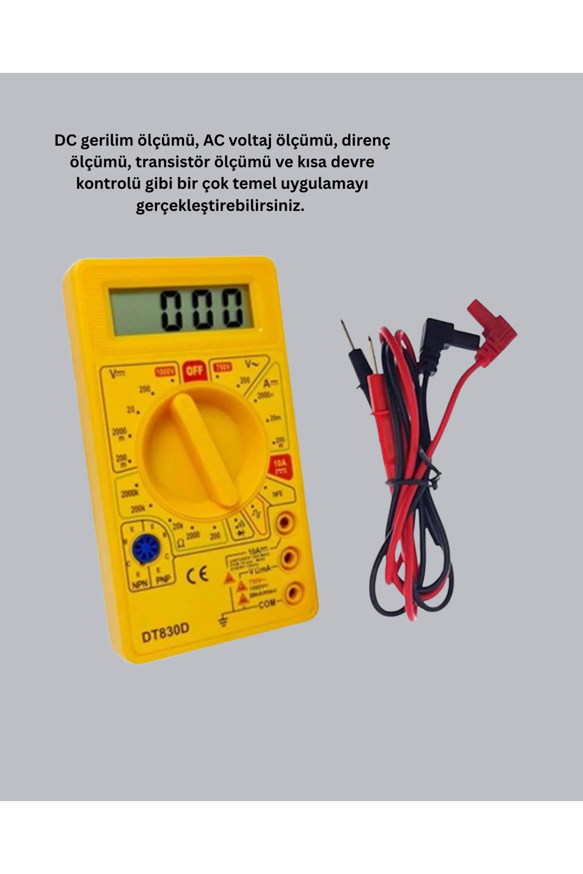 Çok Fonksiyonlu Dijital Multimetre Elektrik Test Cihazı