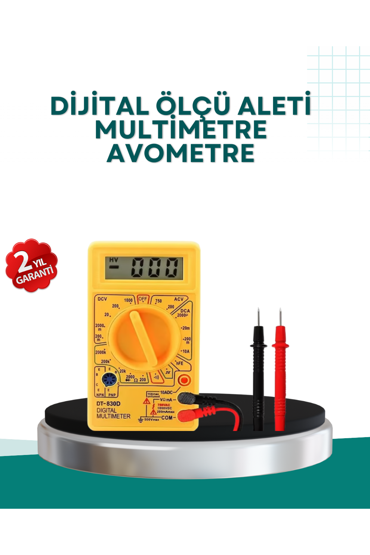 Elektrik Ölçüm Cihazı Dijital Multimetre 10 Amper Destekli