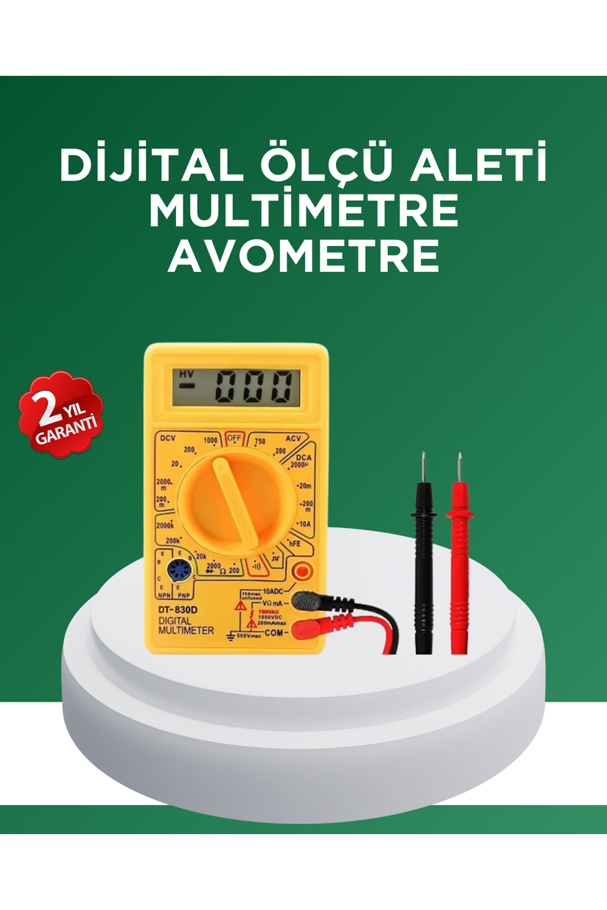 Dijital Multimetre Ölçü Aleti AC DC Ölçüm ve LCD Ekranlı