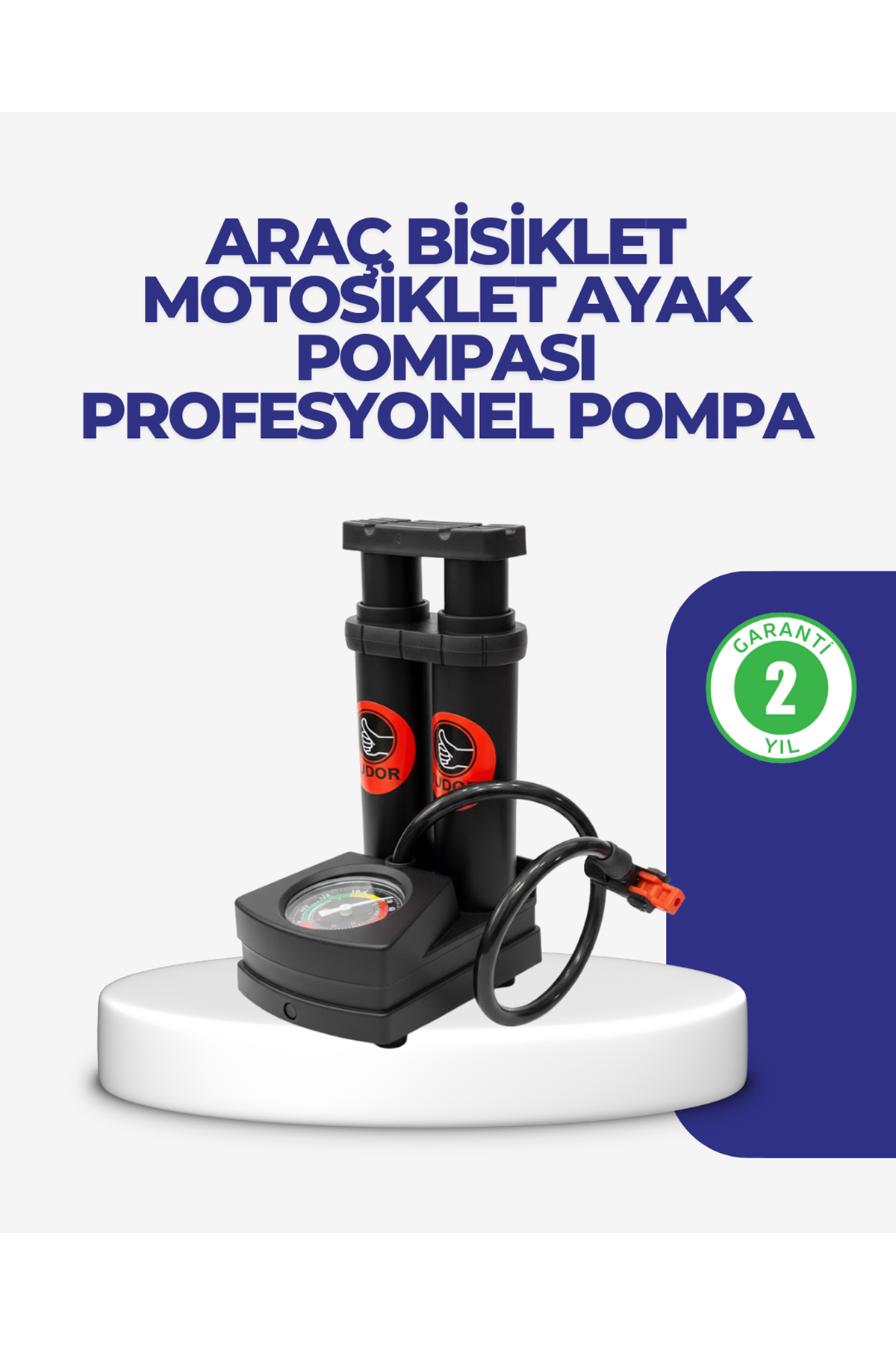 Kaymaz Pedallı Ayaklı Hava Pompası Tüm Supap Uyumlu