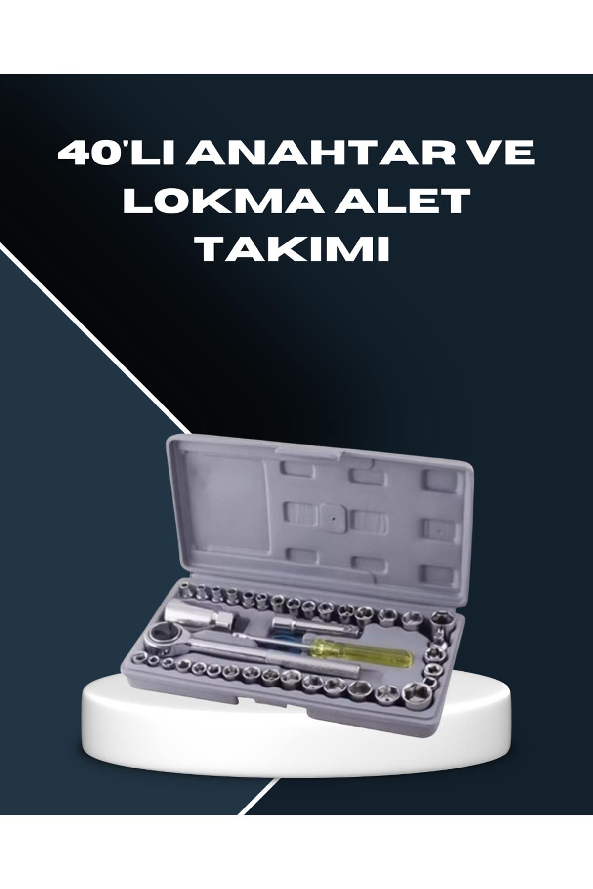 Dayanıklı Karbon Çelik 40 Parça Lokma ve Cırcır Anahtar Seti