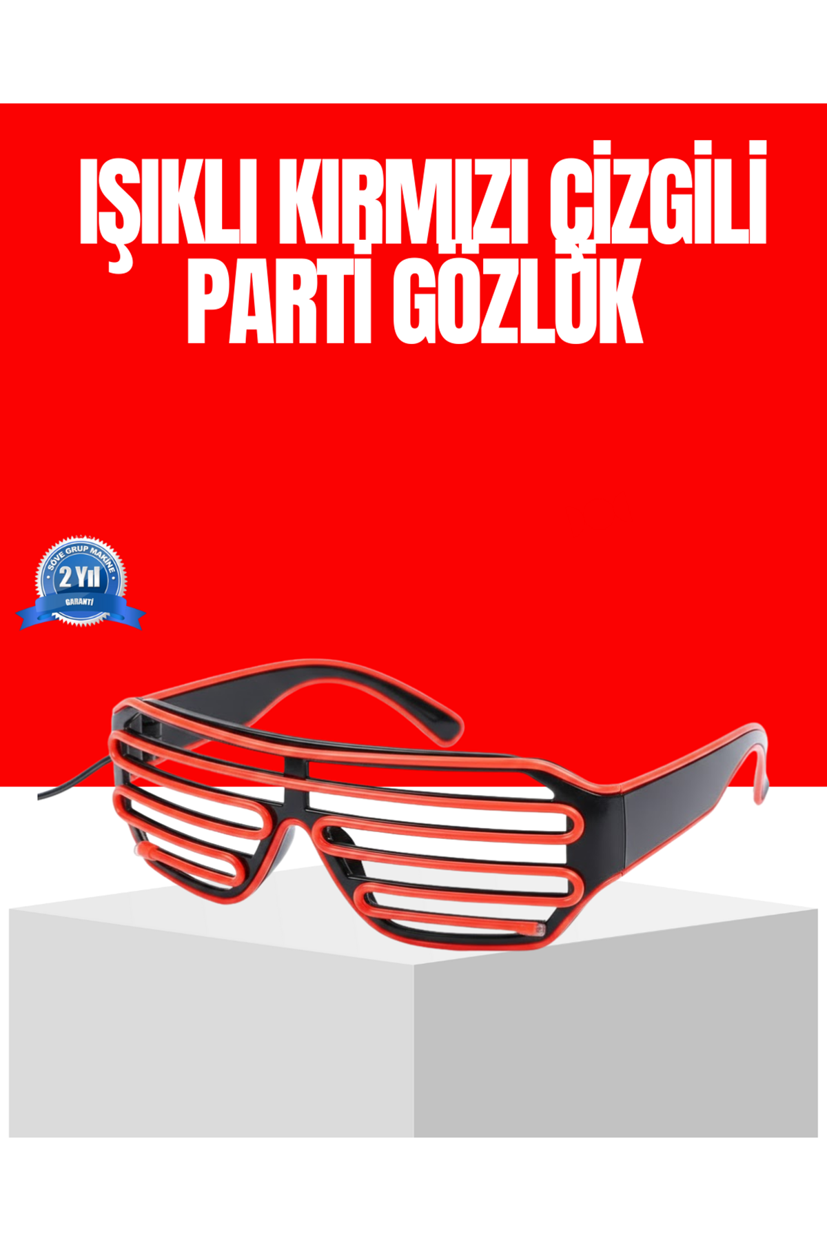 Dikkat Çeken Tasarımlı LED Işıklı Eğlence Gözlüğü