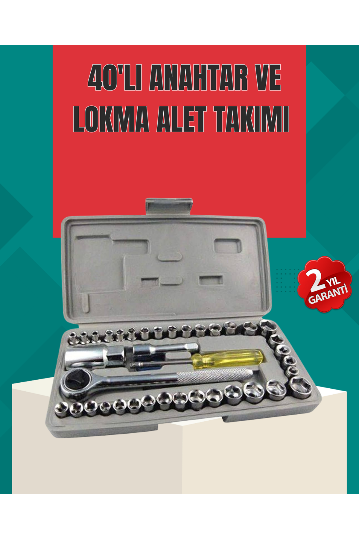 Çok Amaçlı 40 Parça Lokma Anahtar Takımı Korozyona Dayanıklı Çelik