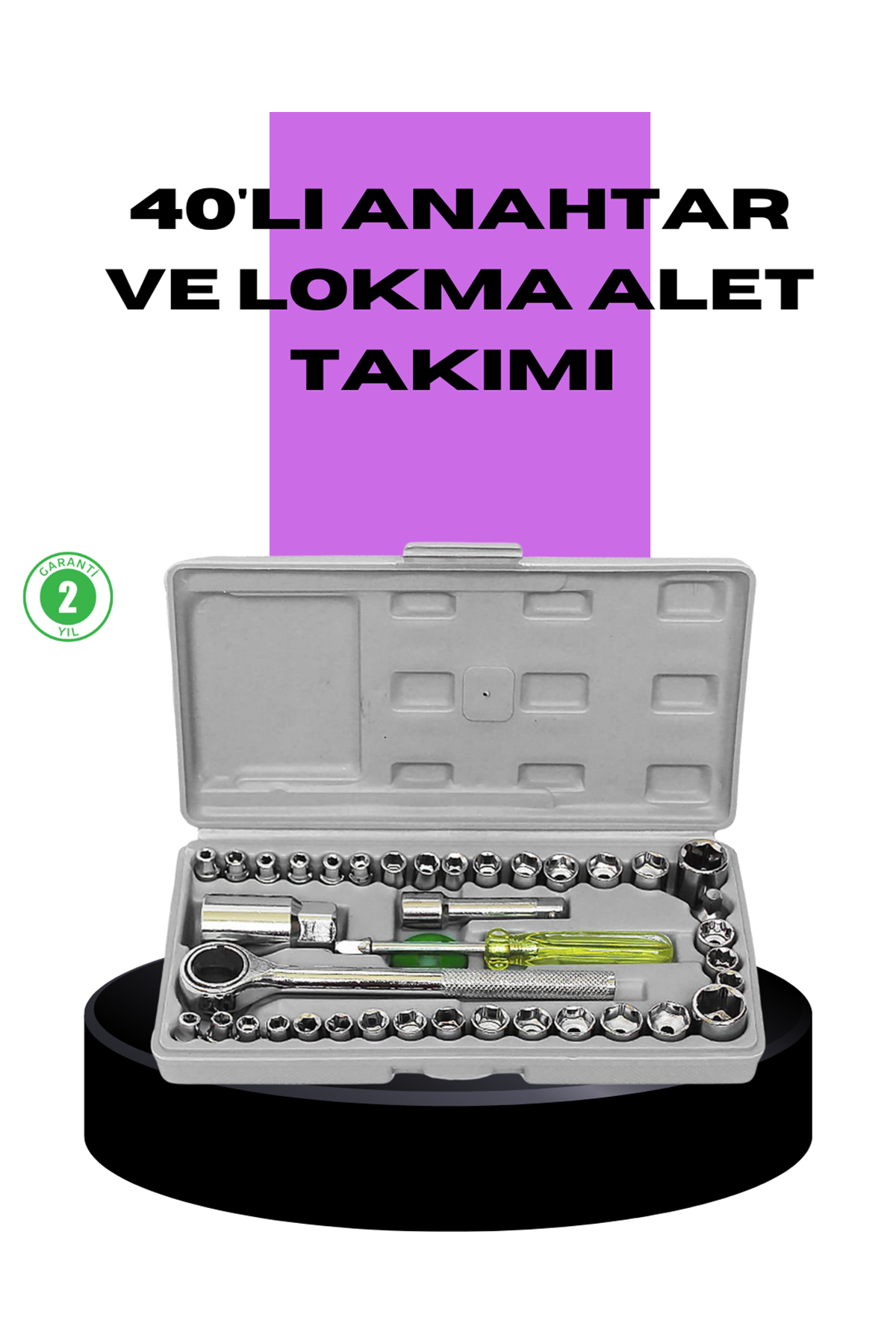 40 Parça Lokma Anahtar Seti Ayna Yüzey Karbon Çelik Dayanıklı Tamir Takımı