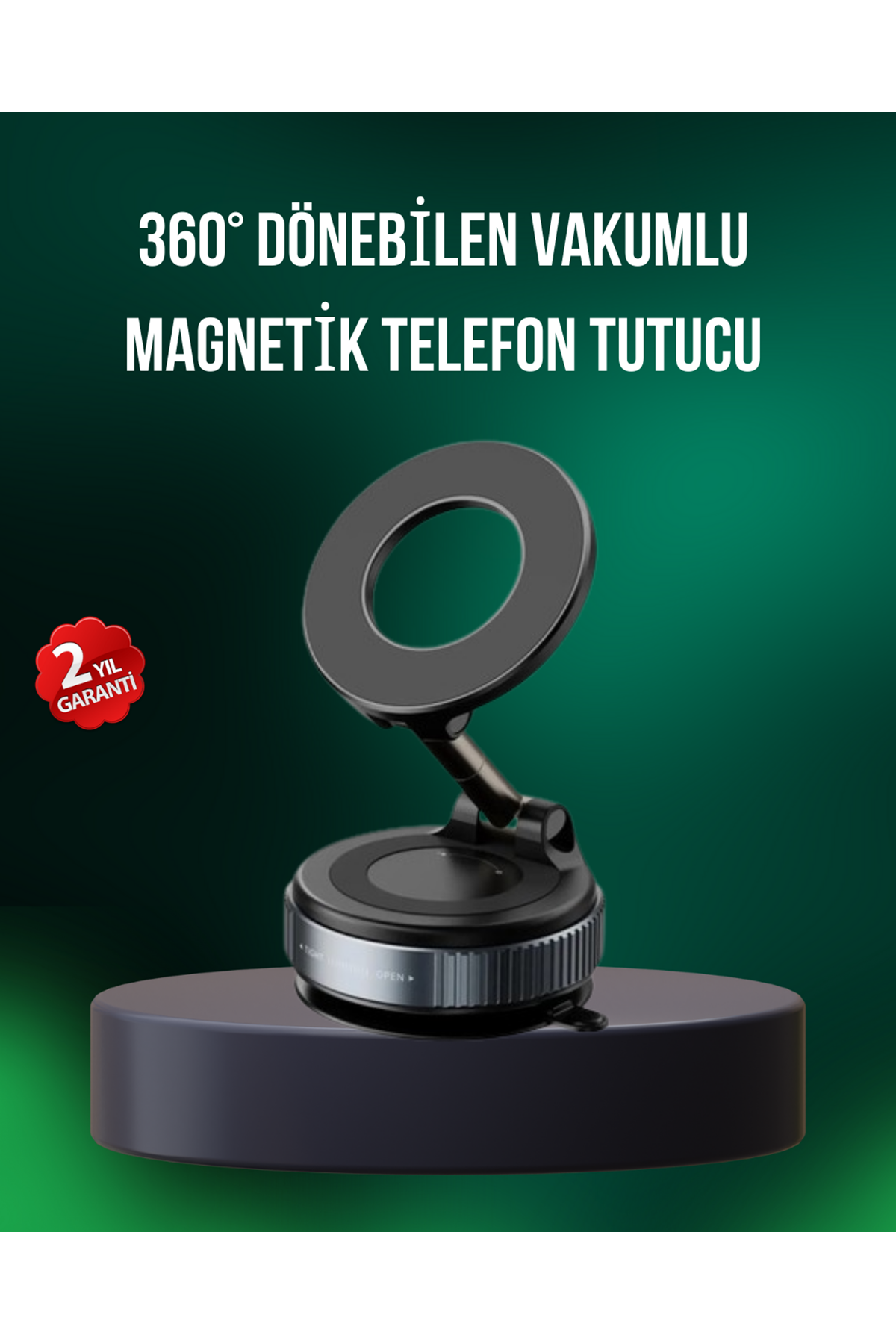 Alüminyum Gövdeli Manyetik Araç İçi Telefon Tutucu