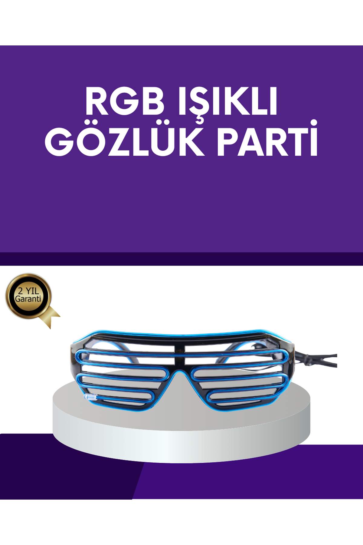 LED Işıklı Parti Gözlüğü Renkli Eğlence Aksesuarı