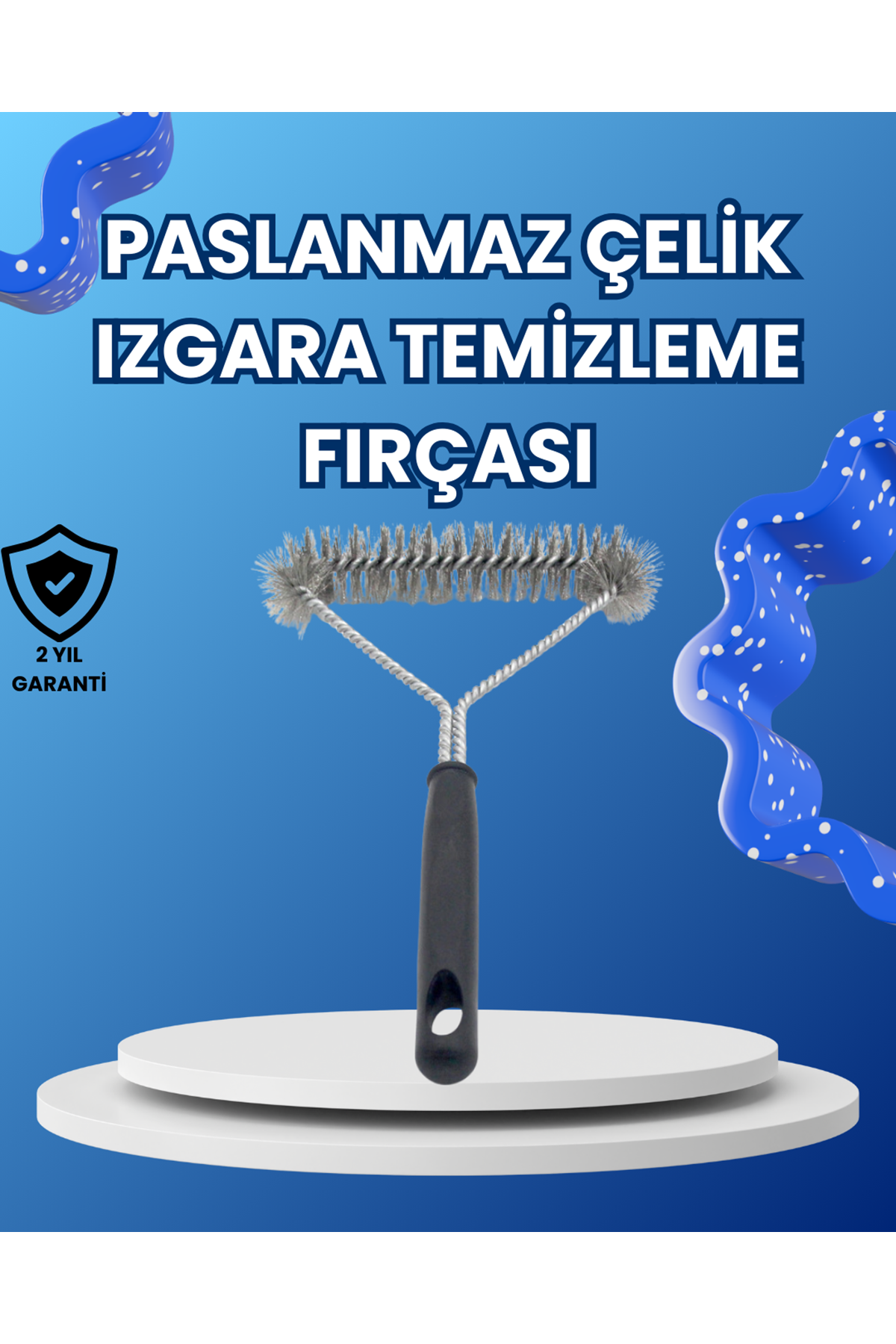 Paslanmaz Çelik Izgara Temizleme Fırçası Mangal ve Barbekü İçin