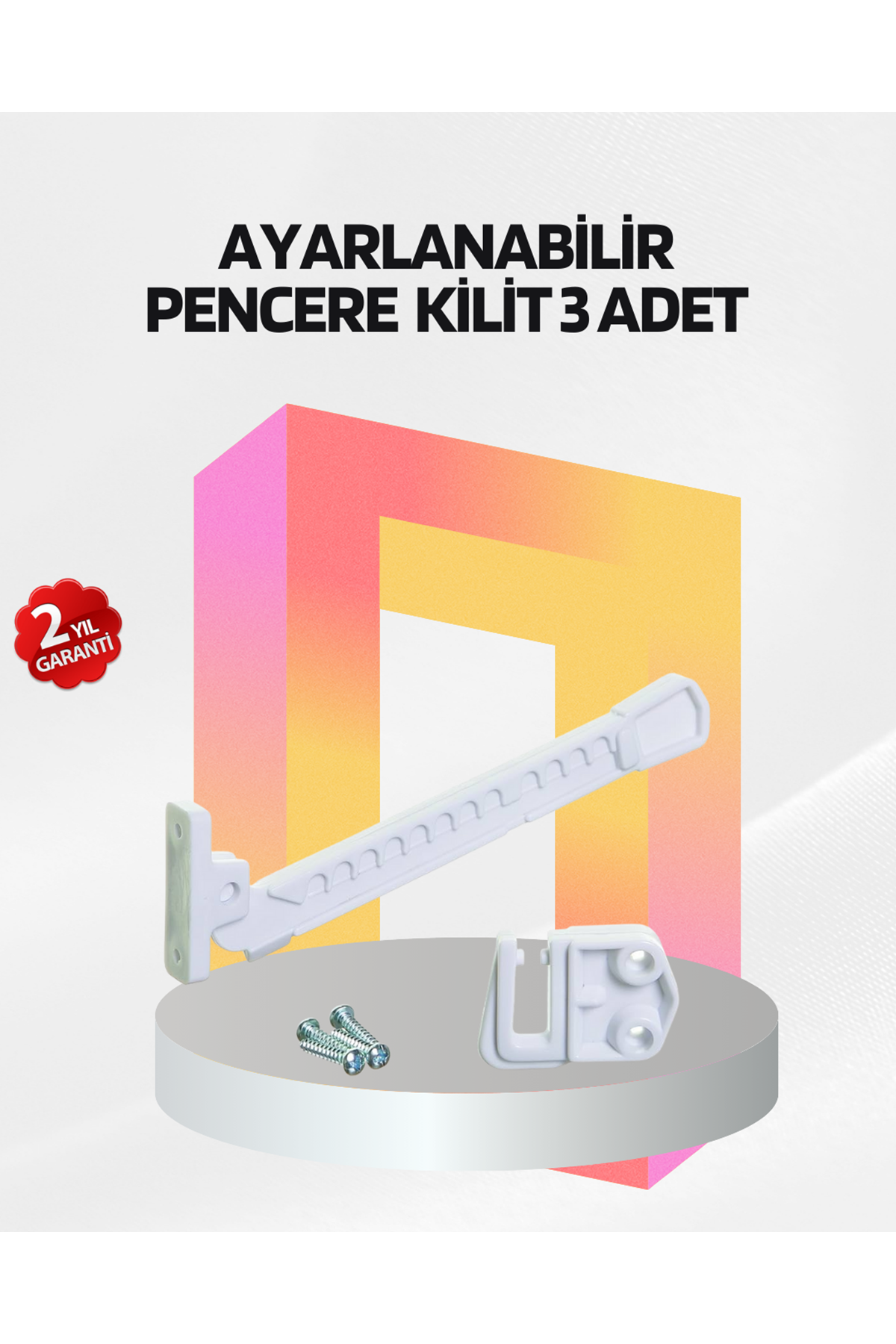 Cam Pencere Güvenlik Kilidi Açılma Sınırlayıcı Aparat 3 Adet