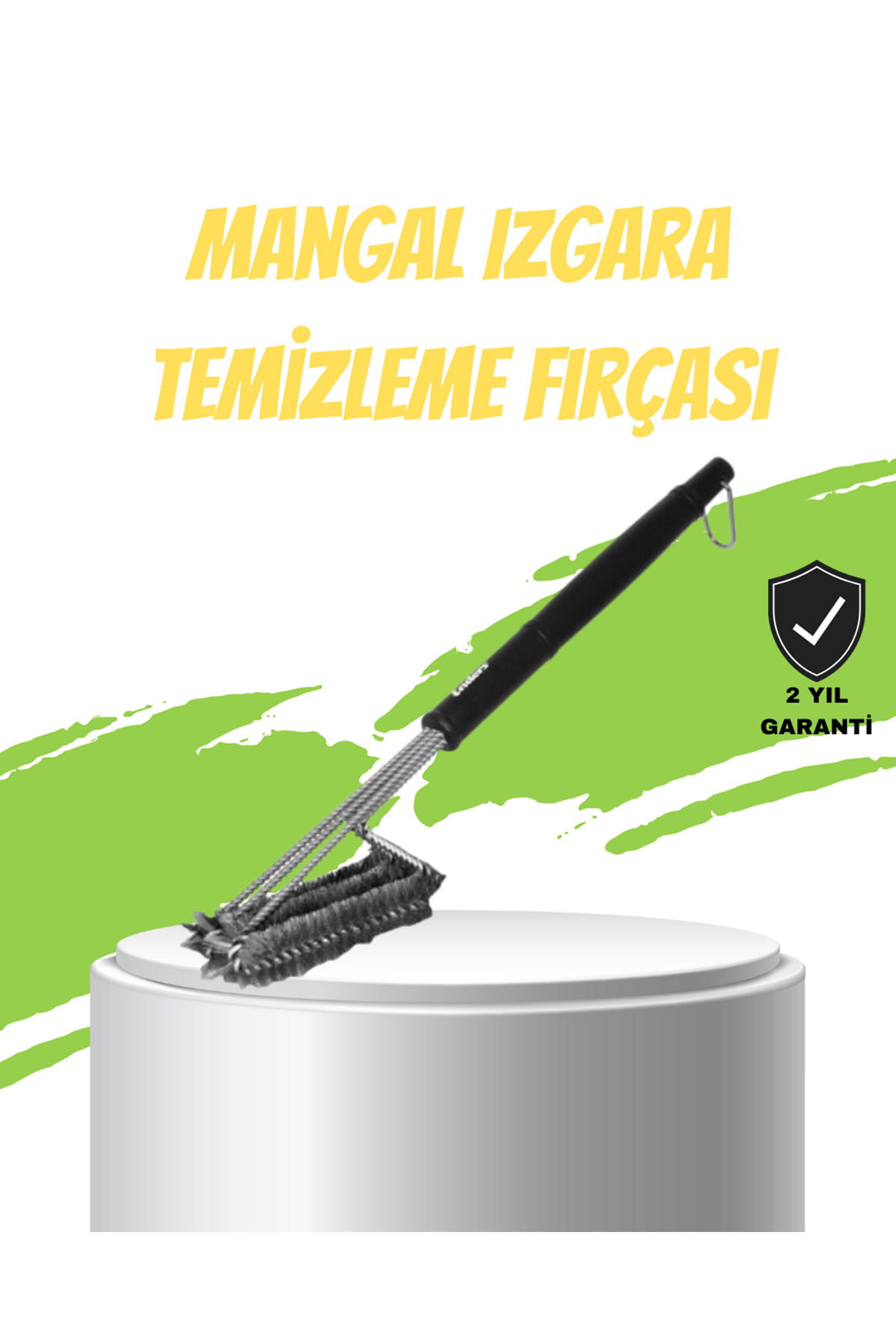 Mangal Izgara Temizleme Fırçası Paslanmaz Çelik Telli Uzun Saplı
